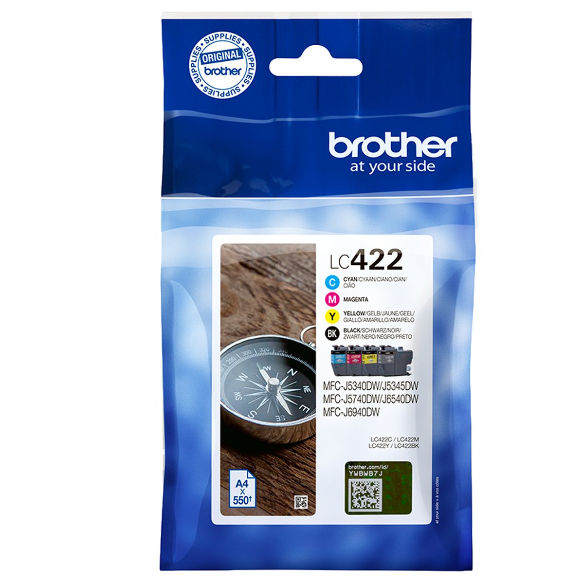 Brother LC422 Value Pack - Confezione da 4 - nero, giallo, ciano, magenta - originale - cartuccia d'inchiostro - per Brother MFC-J5340DW, MFC-J5345DW, MFC-J5740DW, MFC-J6540DW, MFC-J6940DW