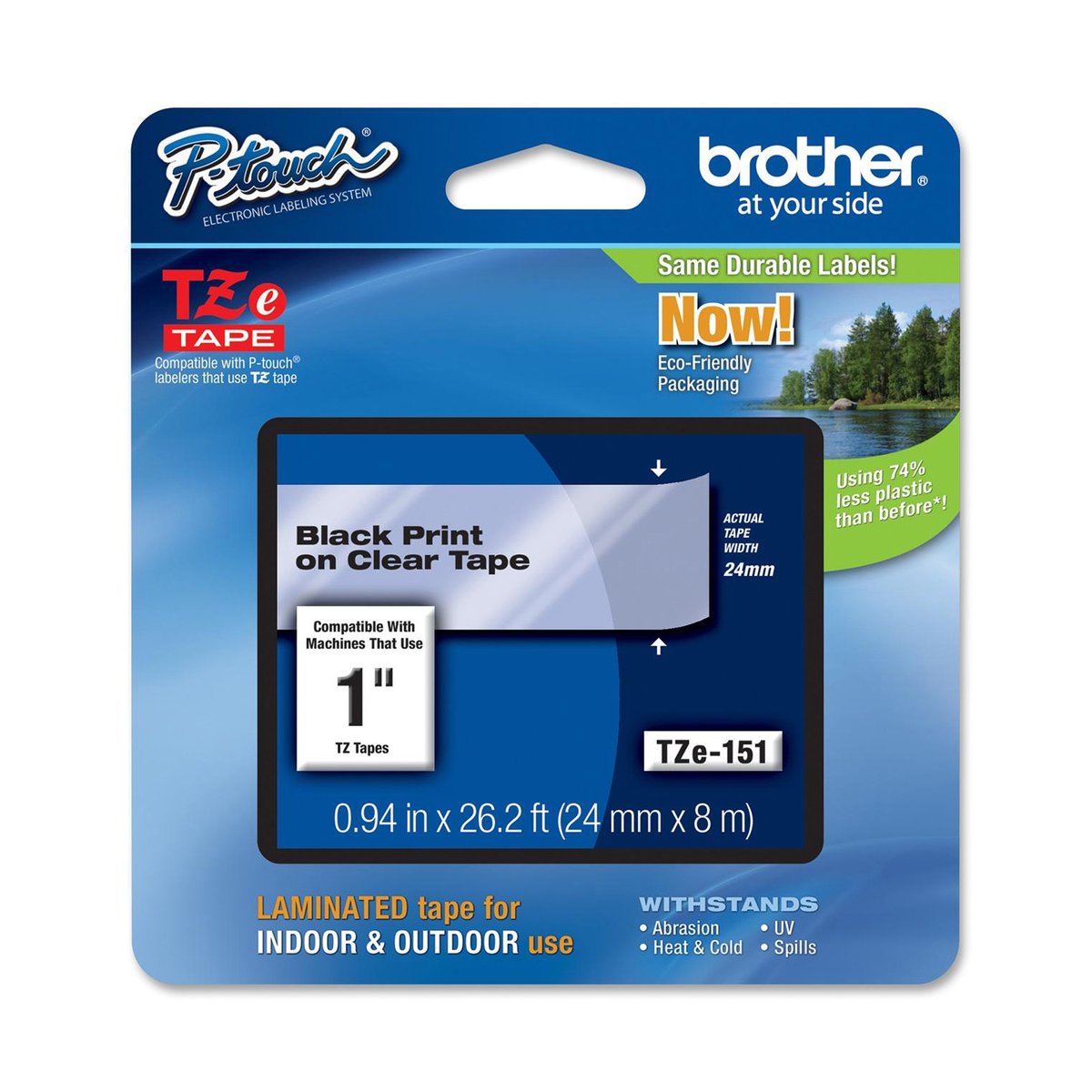 Brother - Nastro - Nero/Trasparente -TZE151 - 24mm …