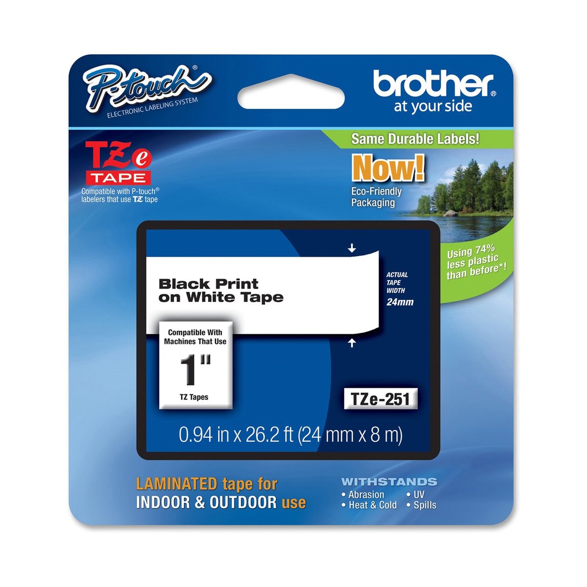Brother - Nastro - Nero/Bianco - TZE251 - …