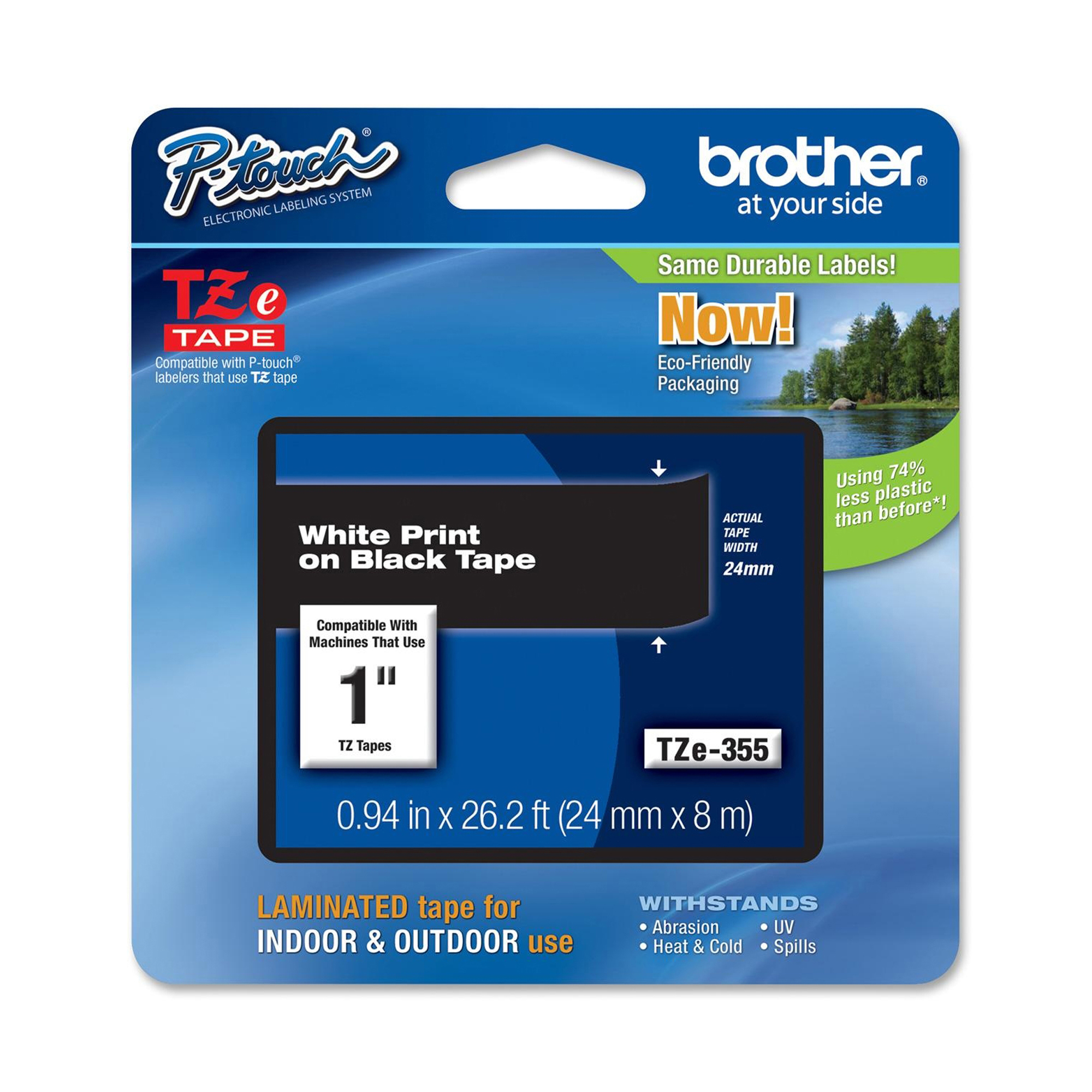 Brother - Nastro - Bianco/Nero - TZE355 - …