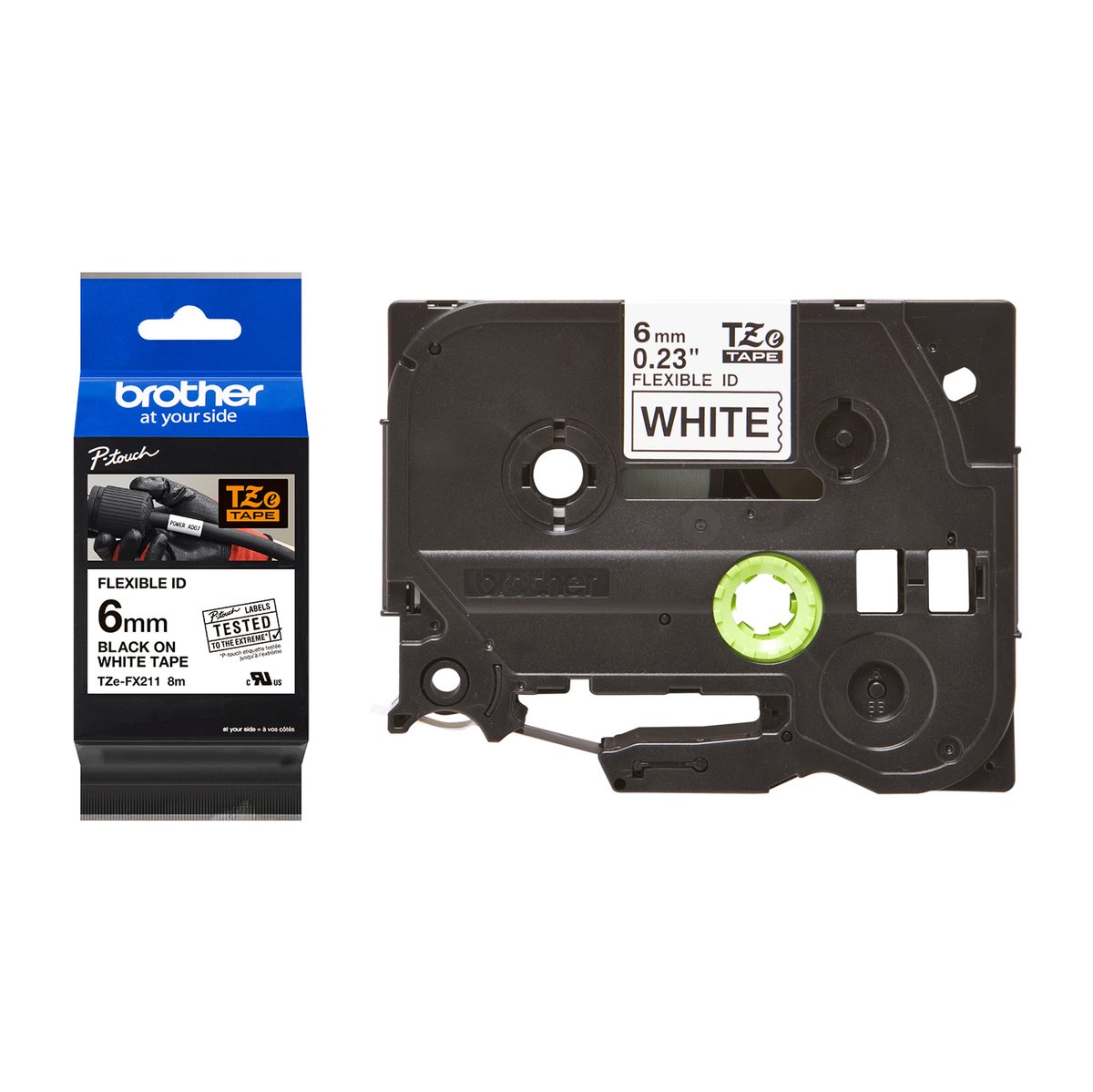 PARTI DI RICAMBIO TAPE BLACK ON WHITE 6MM