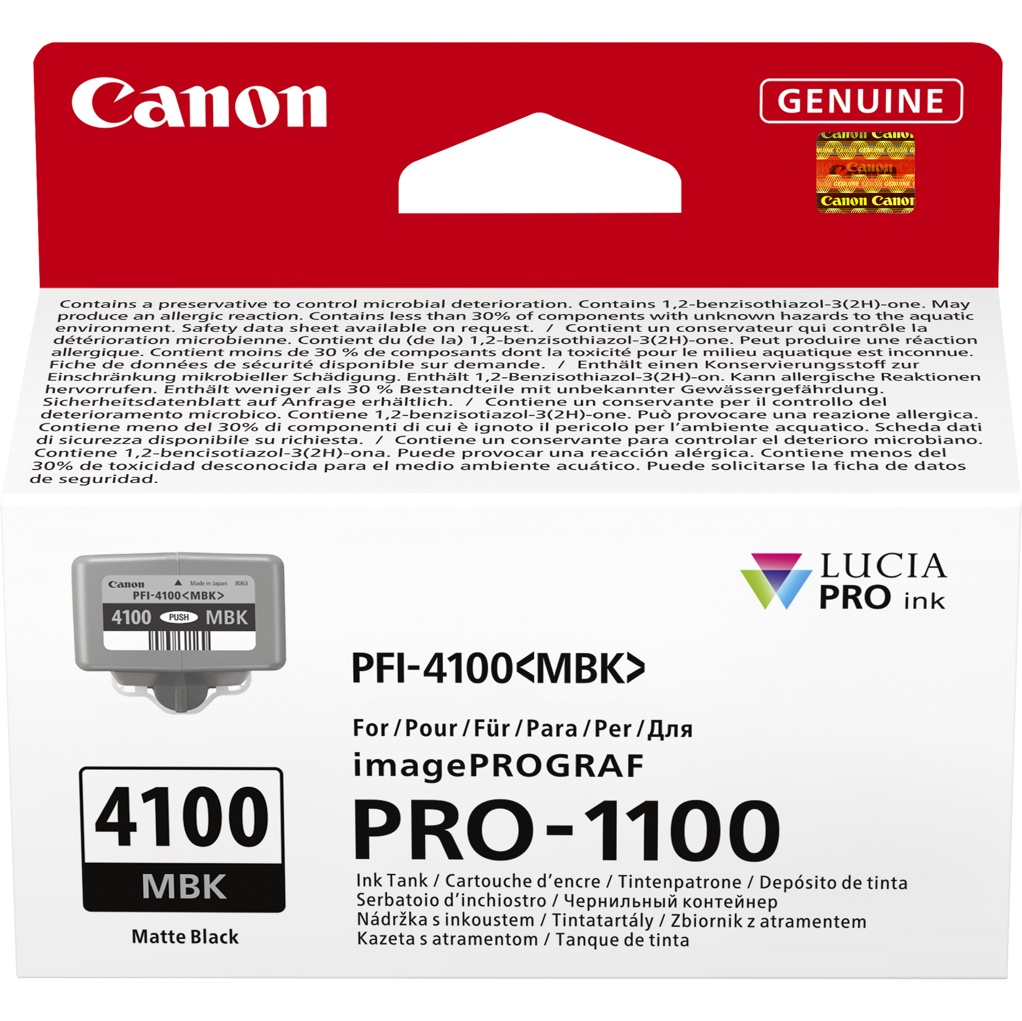 Canon PFI-4100 MBK - 80 ml - nero opaco - originale - confezione da appendere - serbatoio inchiostro - per imagePROGRAF PRO-1100