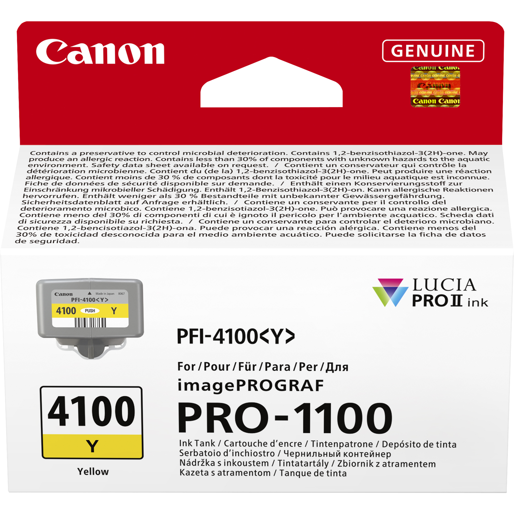 Canon PFI-4100 Y - 80 ml - giallo - originale - confezione da appendere - serbatoio inchiostro - per imagePROGRAF PRO-1100
