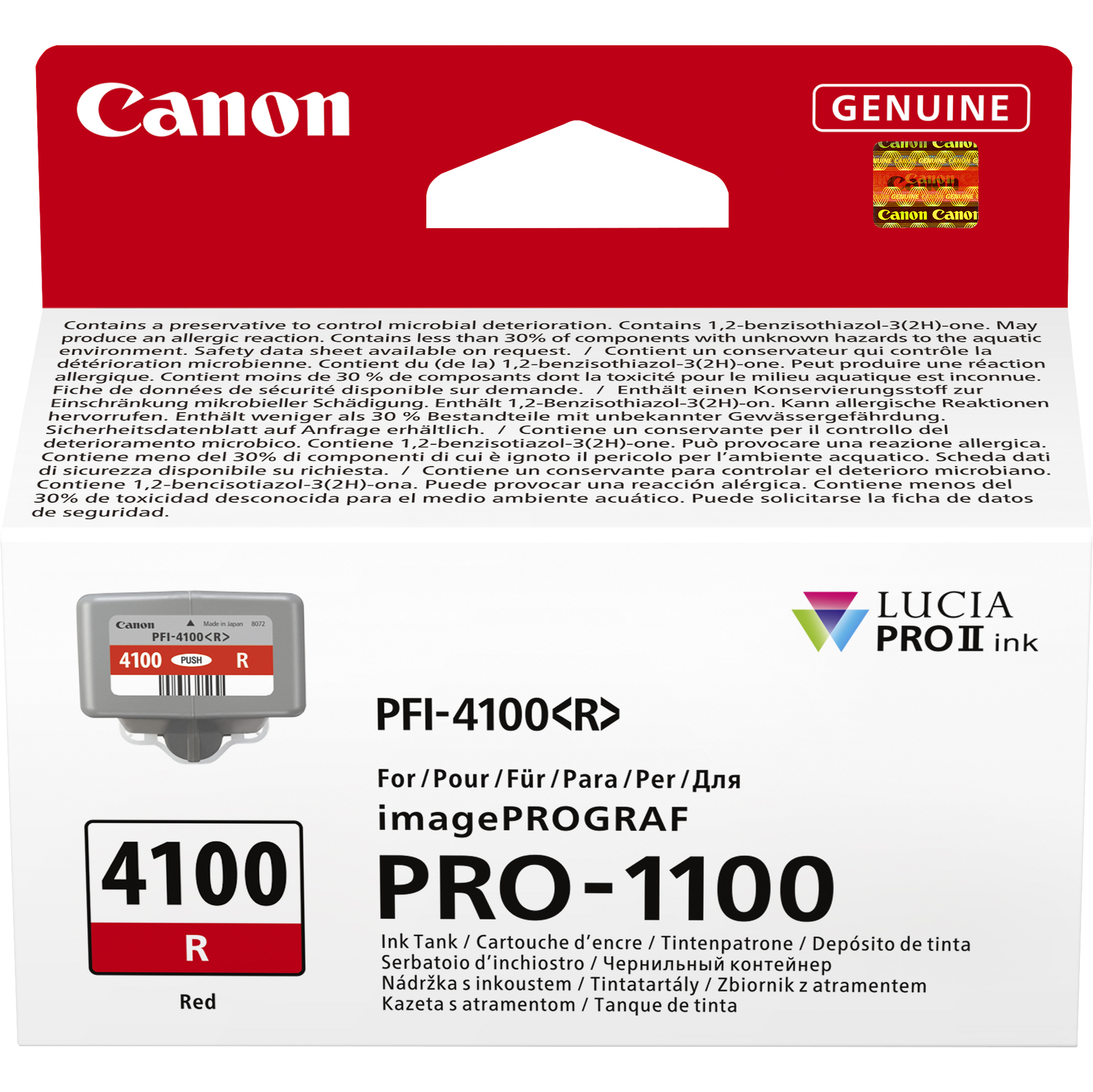 Canon PFI-4100 R - 80 ml - rosso - originale - confezione da appendere - serbatoio inchiostro - per imagePROGRAF PRO-1100