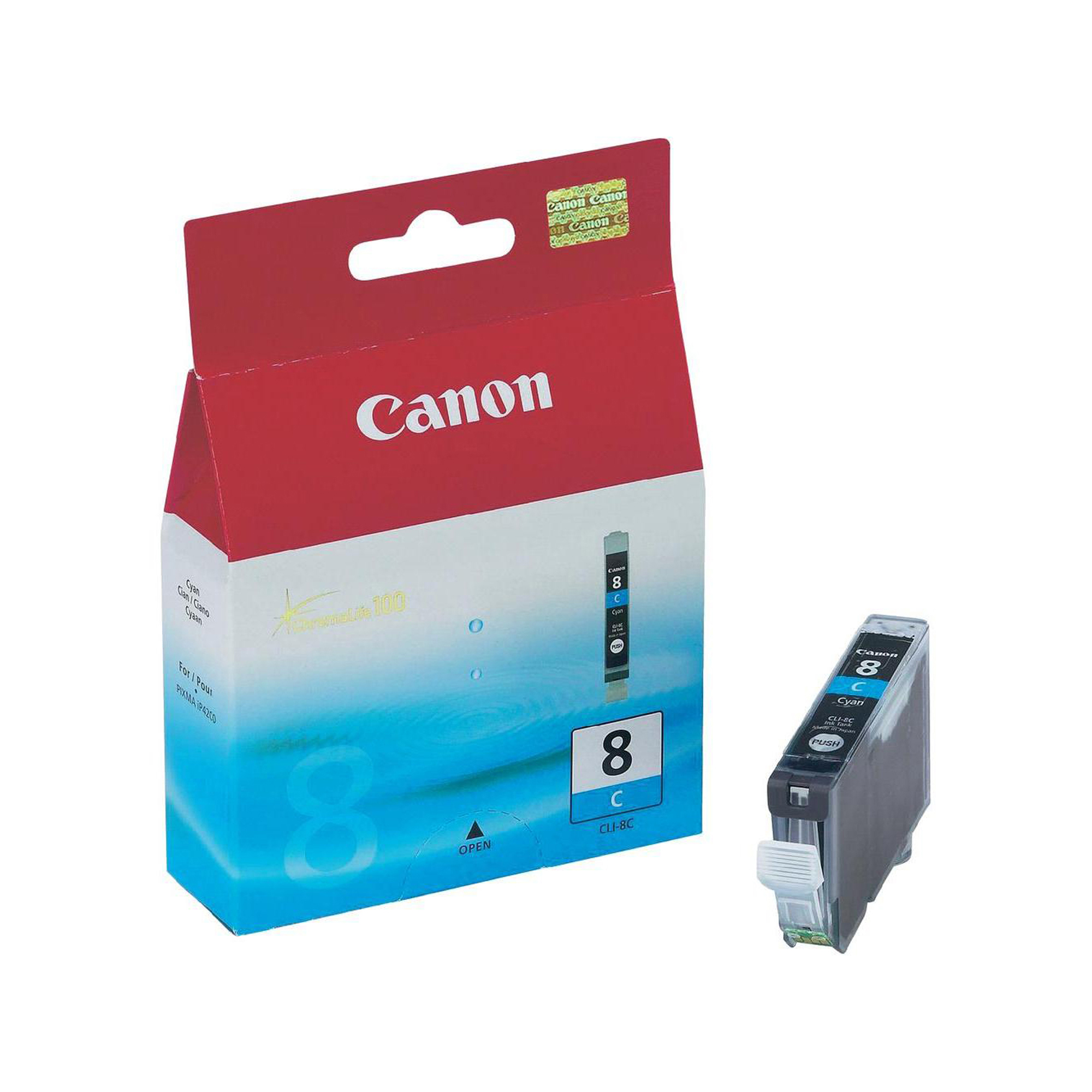 Canon CLI-8C - 13 ml - ciano - originale - serbatoio inchiostro - per PIXMA iP3500, iP4500, iP5300, MP510, MP520, MP610, MP960, MP970, MX700, MX850, Pro9000
