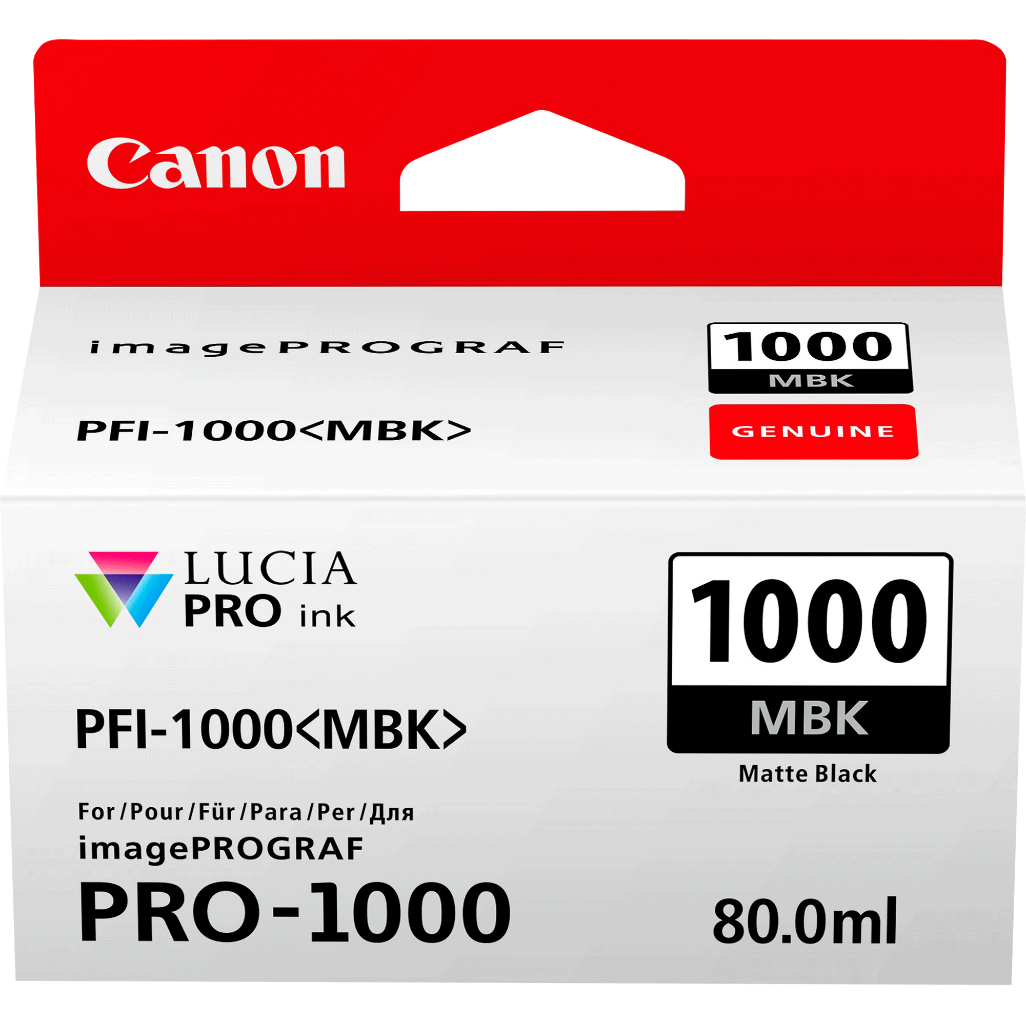 Canon PFI-1000 MBK - 80 ml - nero opaco - originale - serbatoio inchiostro - per imagePROGRAF PRO-1000