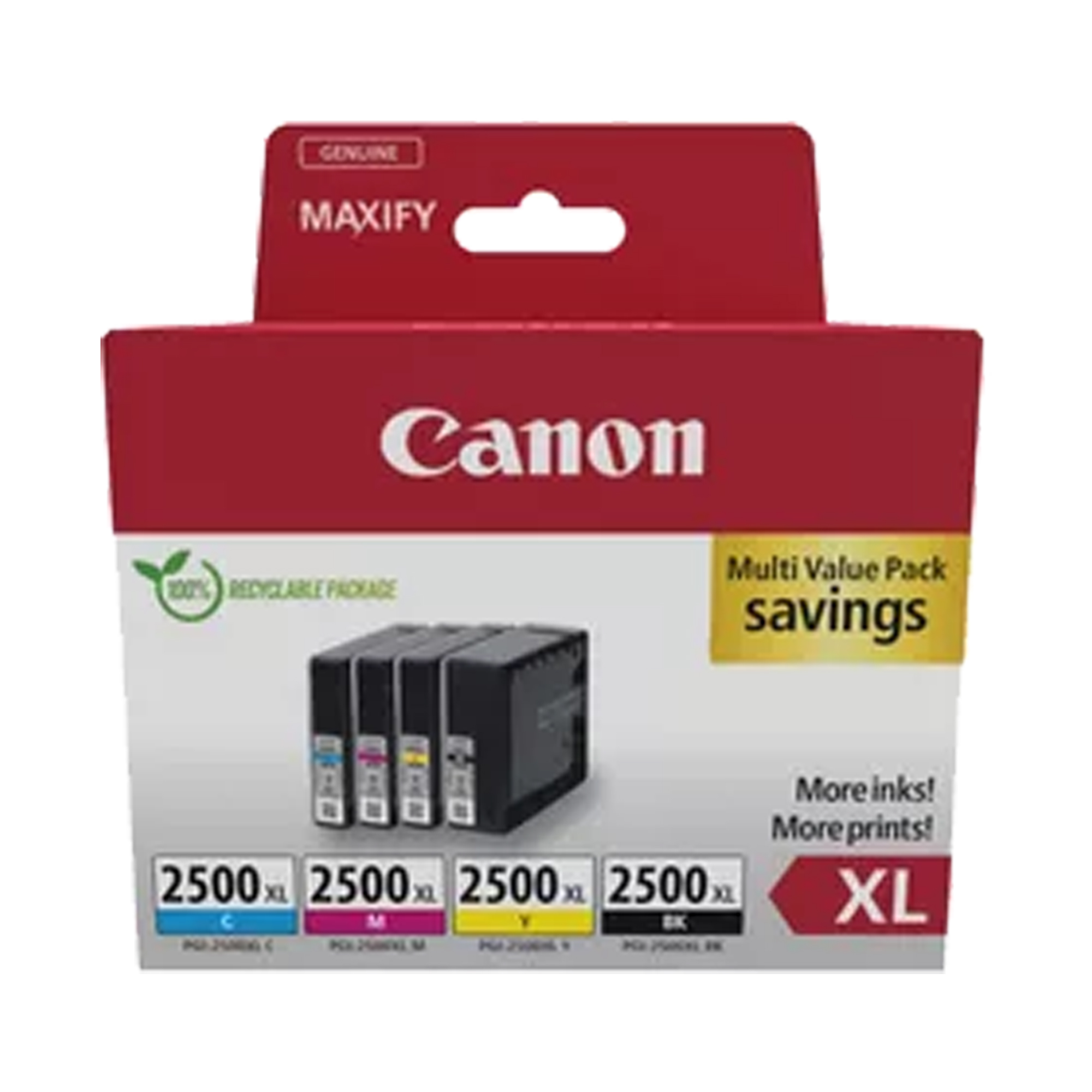 Canon PGI-2500XL BK/C/M/Y Multipack - Confezione da 4 - XL - nero, giallo, ciano, magenta - originale - serbatoio inchiostro