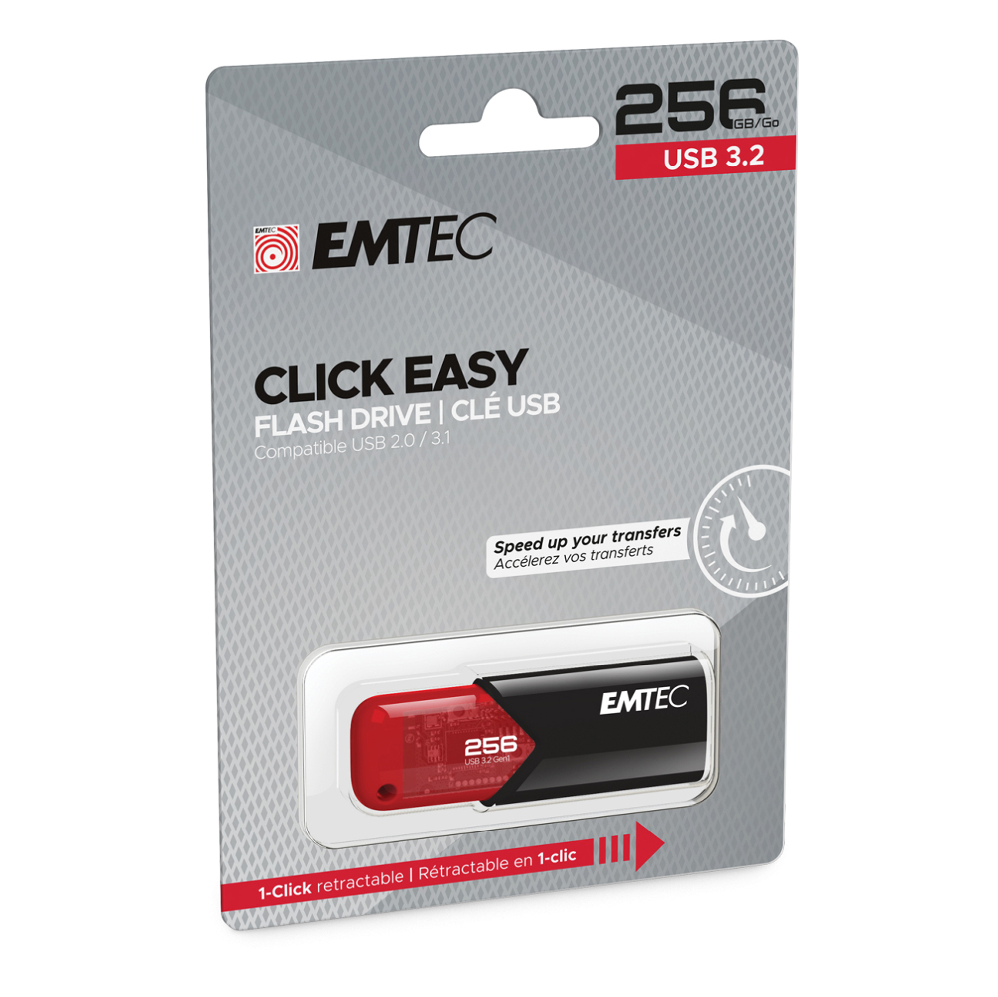 Emtec - Memoria USB B110 USB 3.2 Click&Easy …