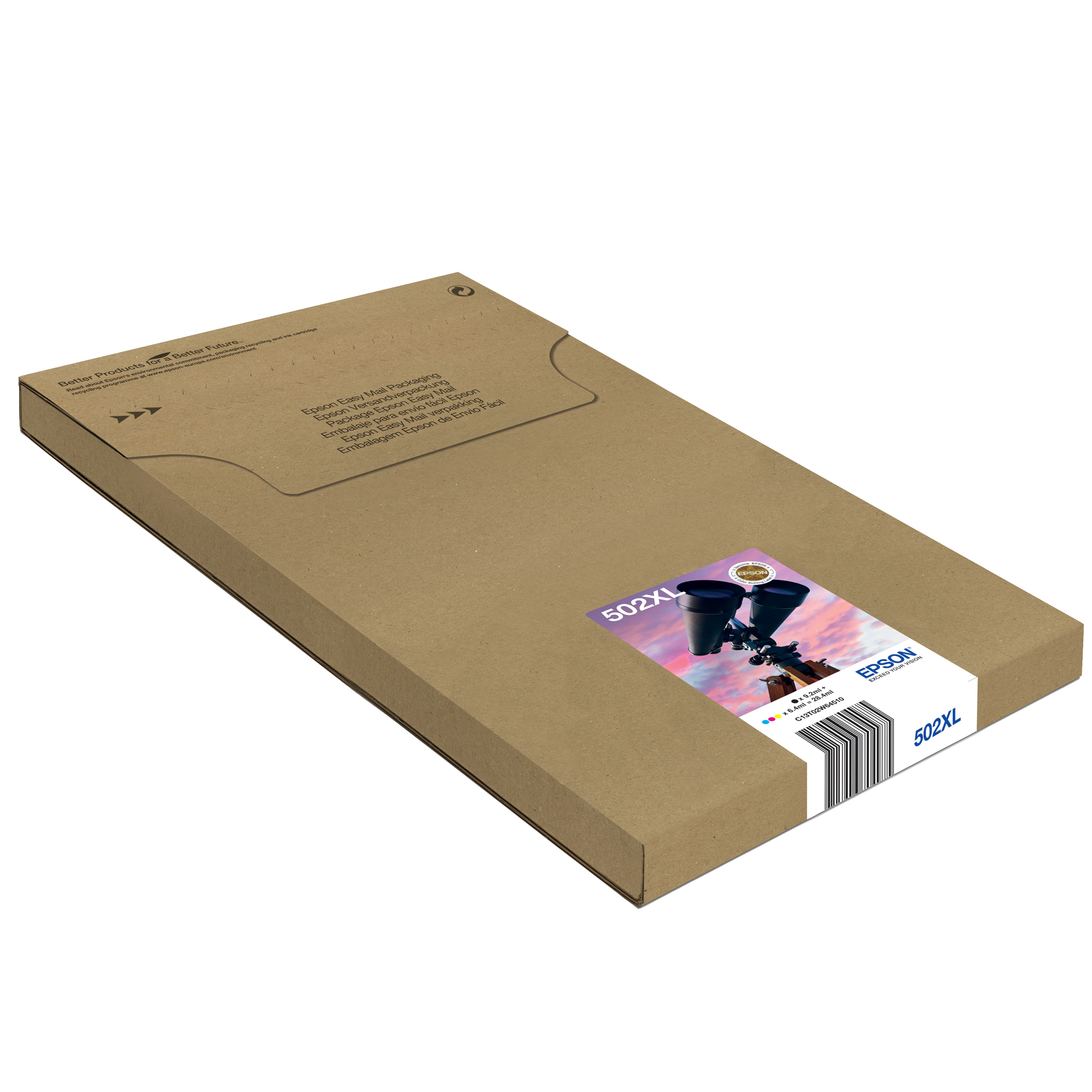 Epson 502XL Multipack - Confezione da 4 - giallo, ciano, magenta, pigmento nero - originale - inviabile via posta - cartuccia d'inchiostro - per Expression Home XP-5100, 5105, 5150, 5155; WorkForce WF-2860, 2865, 2880, 2885