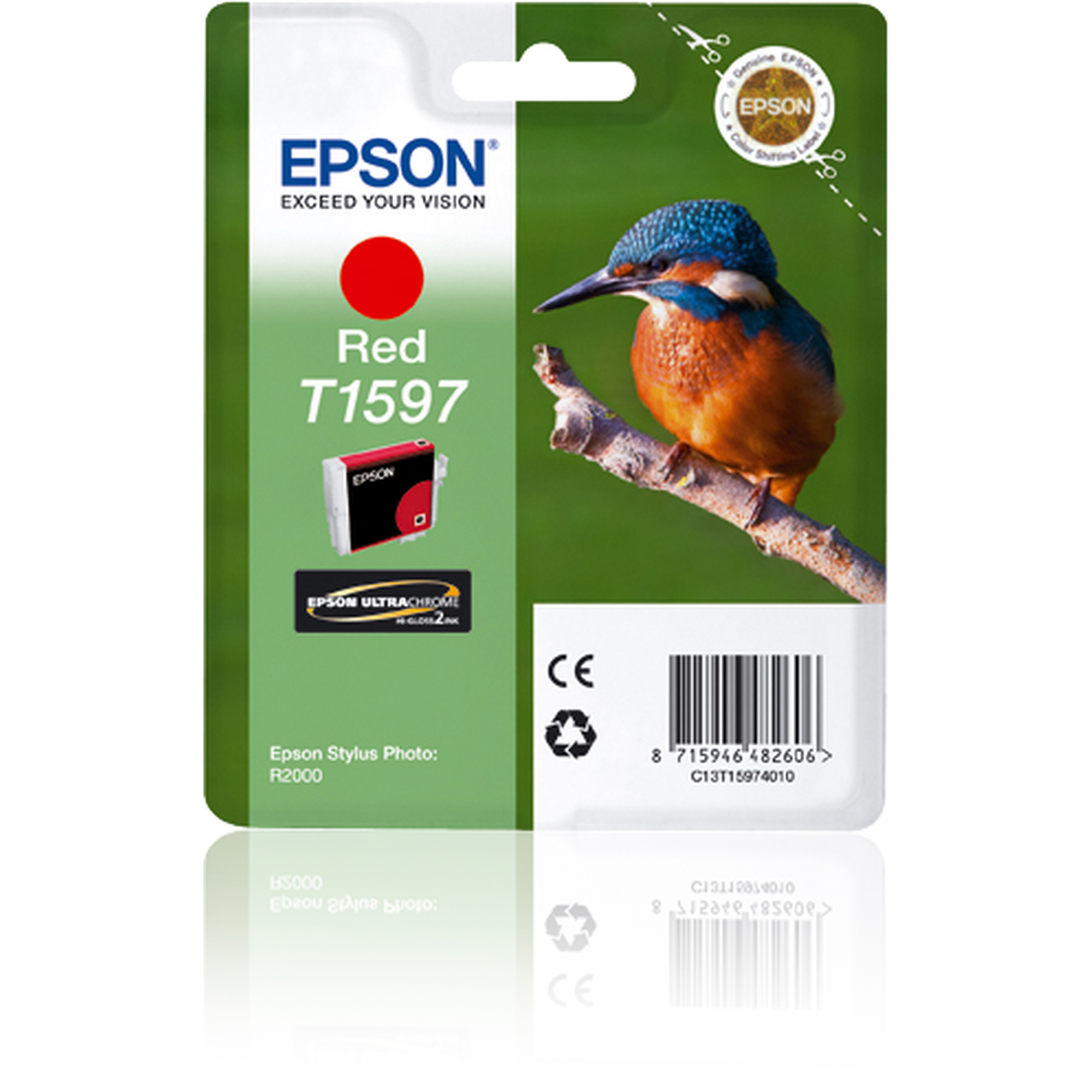 Epson T1597 - 17 ml - rosso - originale - blister - cartuccia d'inchiostro - per Stylus Photo R2000