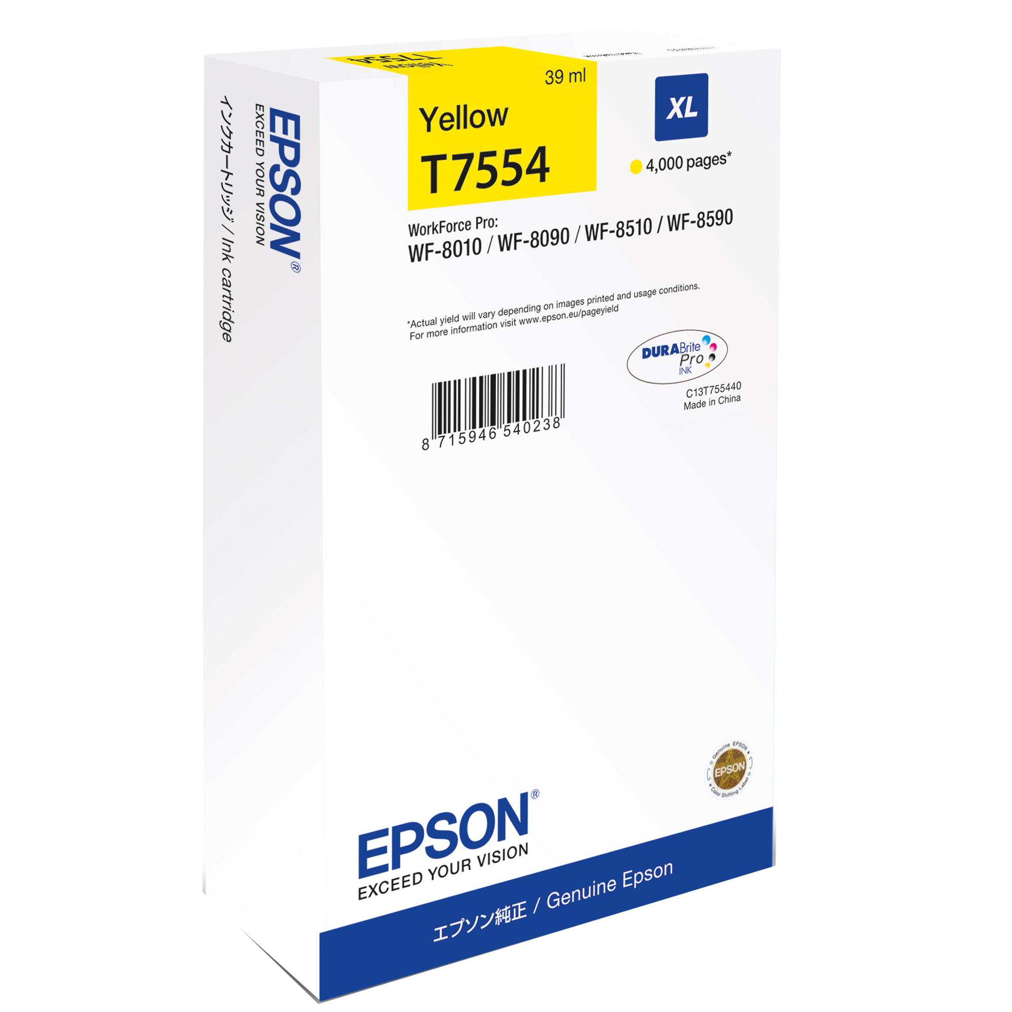 Epson T7554 - 39 ml - misura XL - giallo - originale - cartuccia d'inchiostro