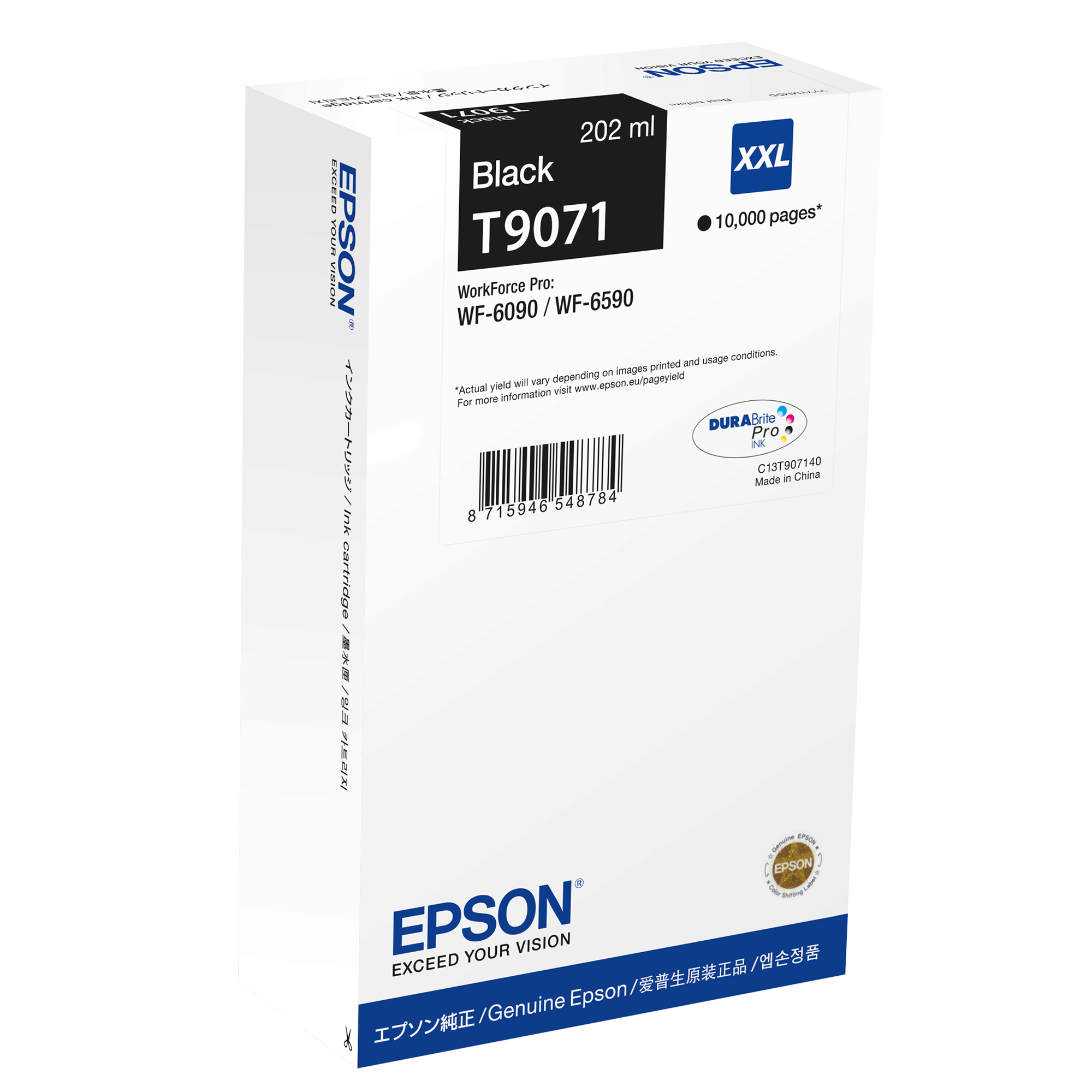 Epson T9071 - 202 ml - misura XXL - nero - originale - cartuccia d'inchiostro - per WorkForce Pro WF-6090, WF-6590