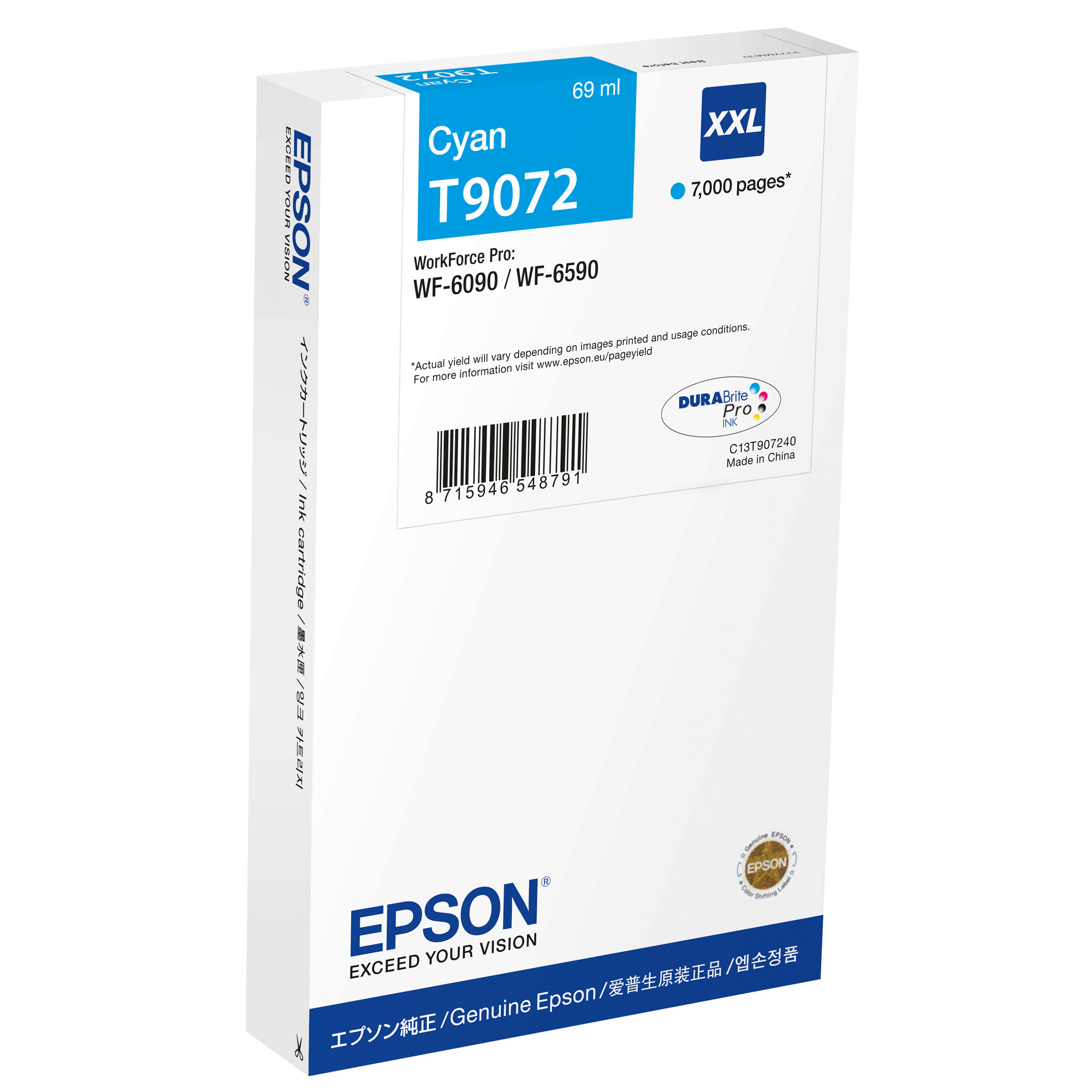 Epson T9072 - 69 ml - misura XXL - ciano - originale - scatola - cartuccia d'inchiostro