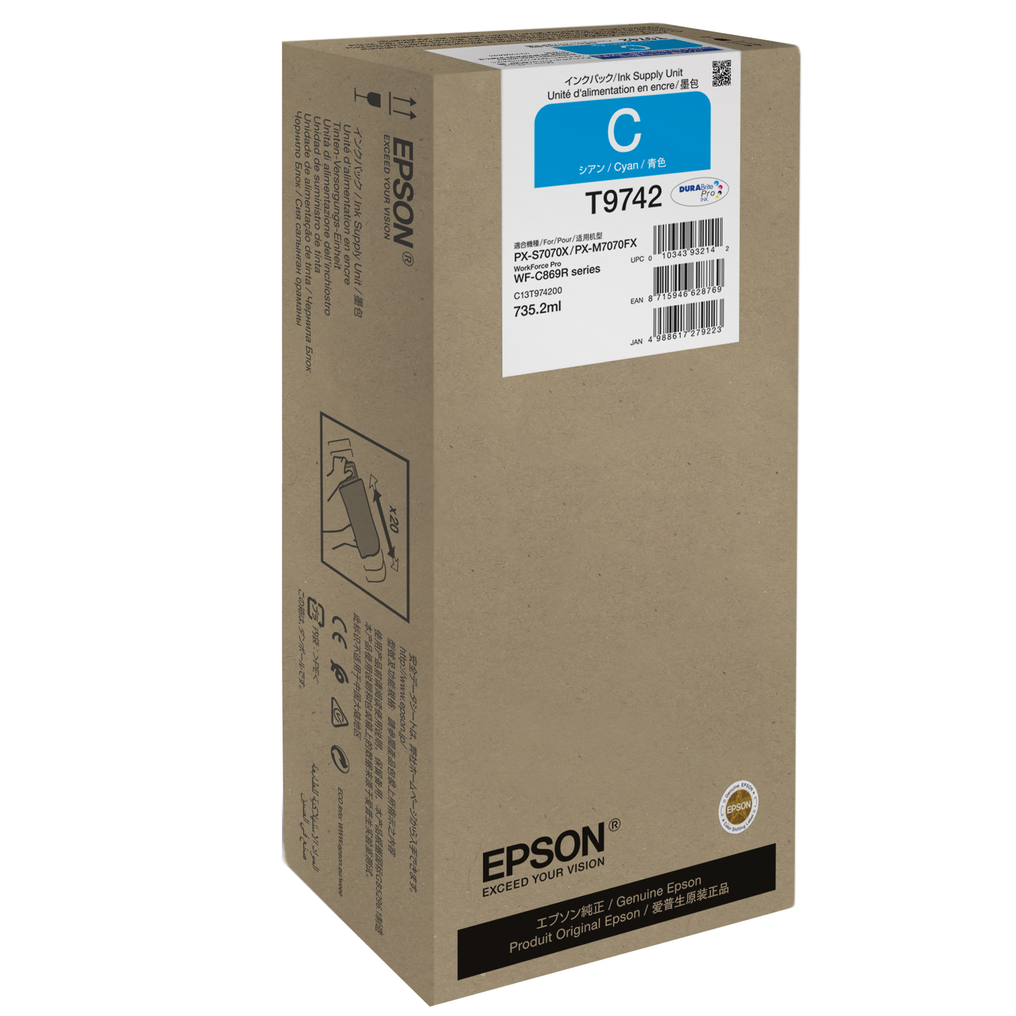 Epson T9742 - Misura XXL - ciano - originale - cartuccia inchiostro