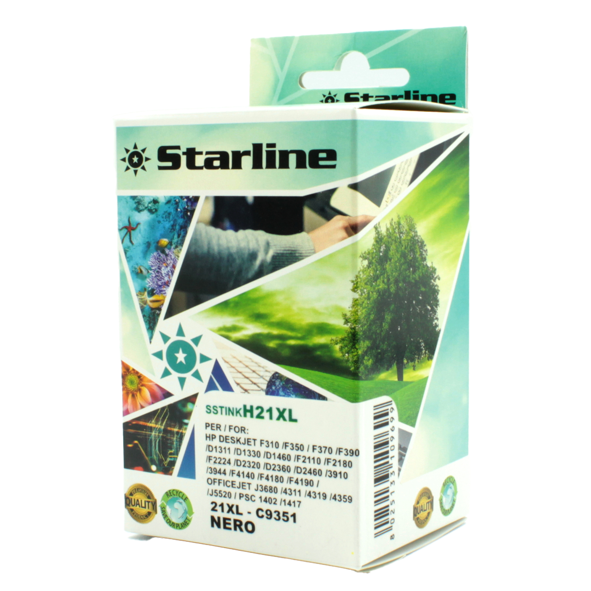 Starline - Cartuccia ink Compatibile - per HP 21XL - Nero
