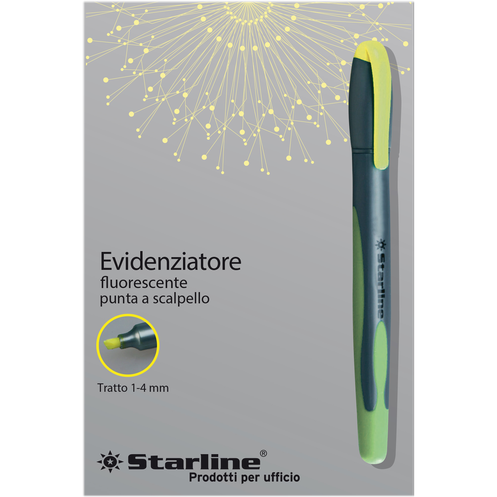 Evidenziatore a penna - punta scalpello - tratto …