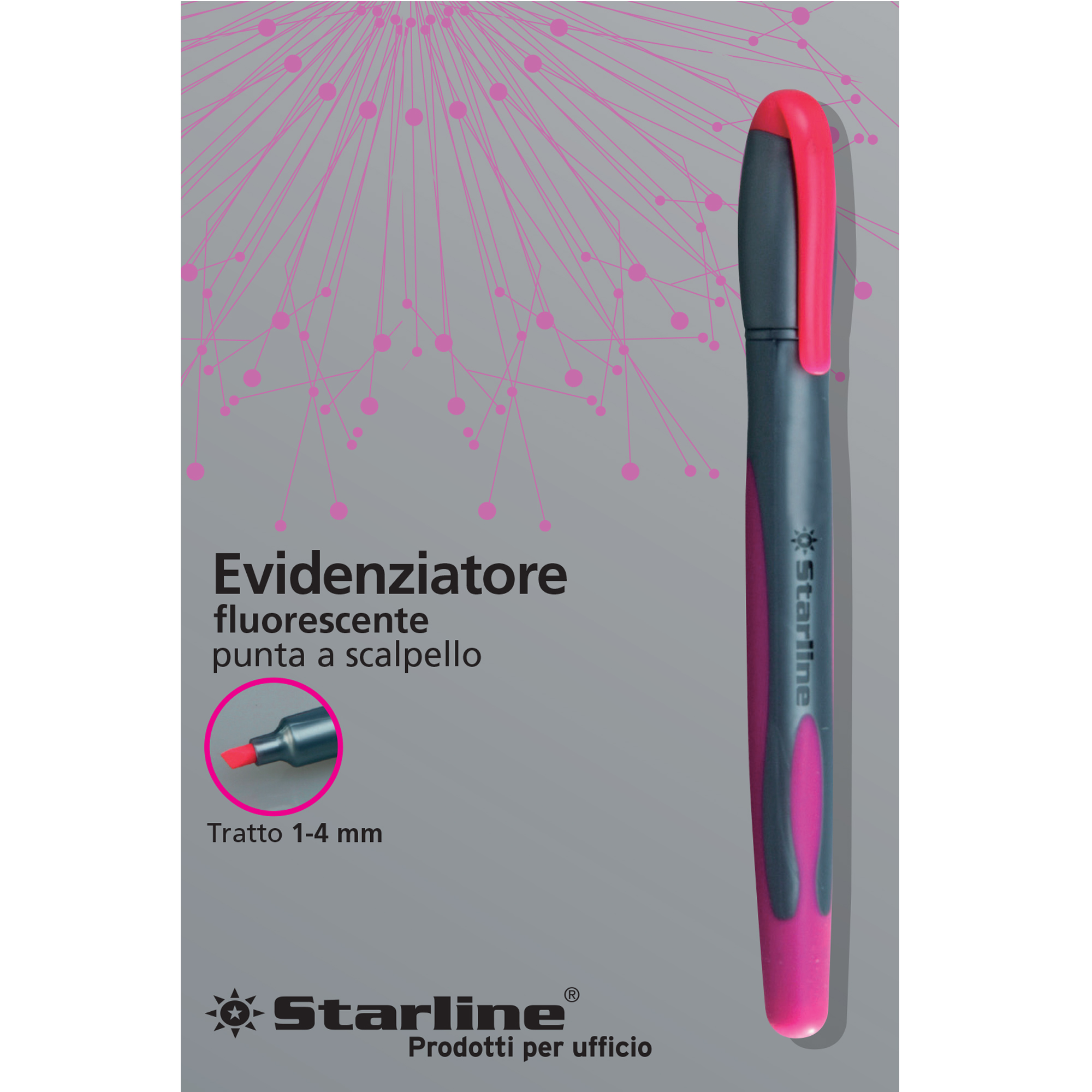Evidenziatore a penna - punta scalpello - tratto …