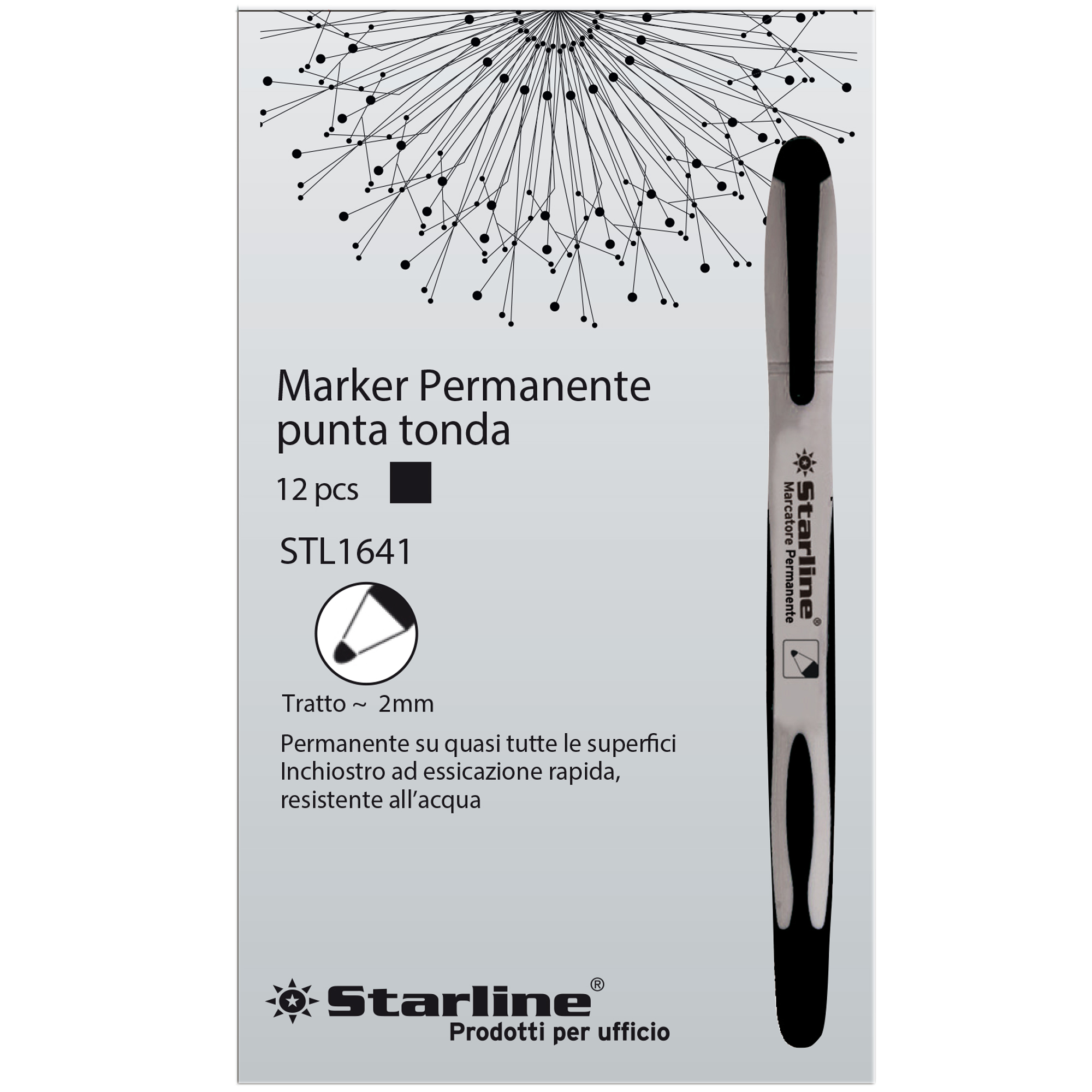 Marcatore permanente Starline - punta tonda 2,0mm - nero - Starline