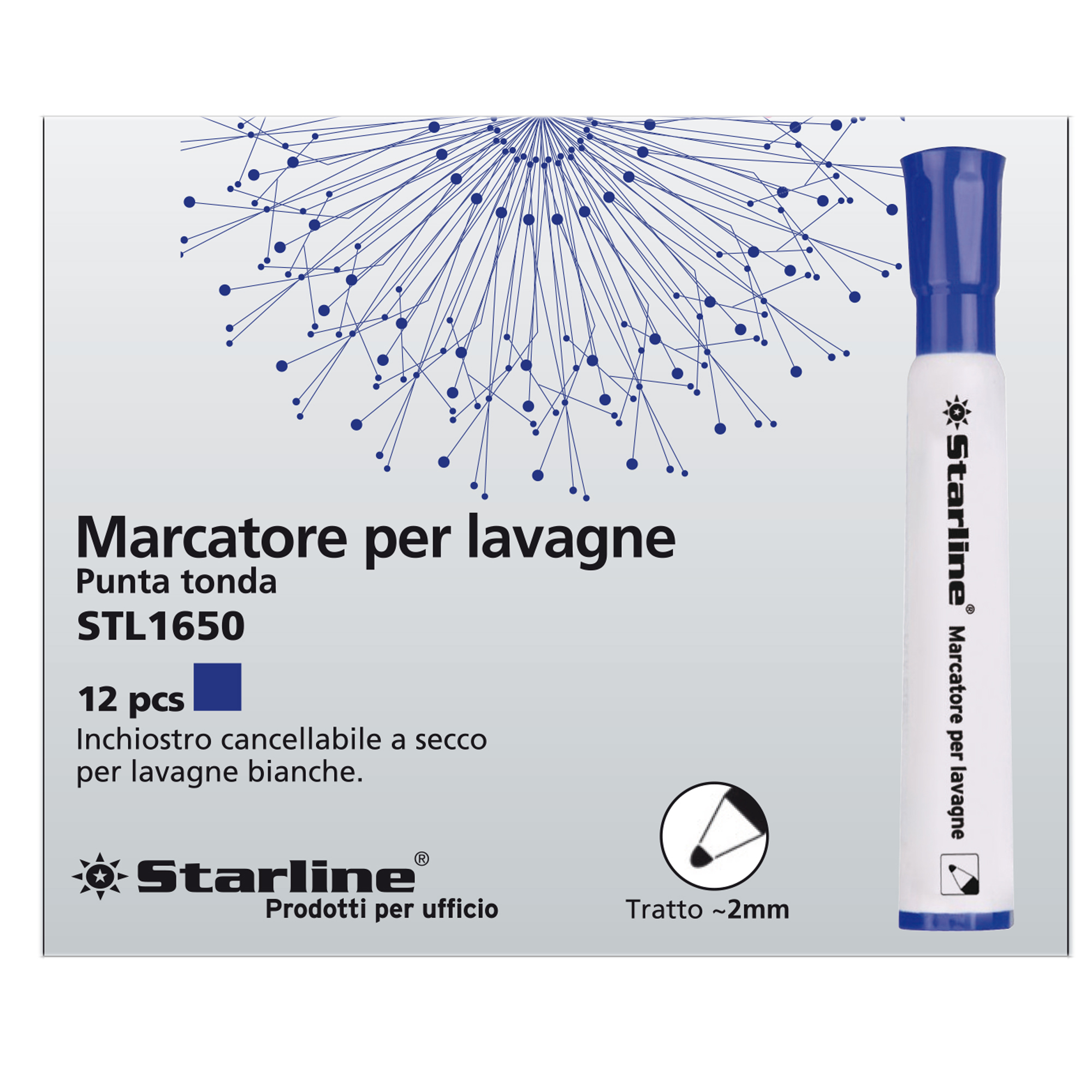 Marcatore per lavagne cancellabili Starline - punta tonda …
