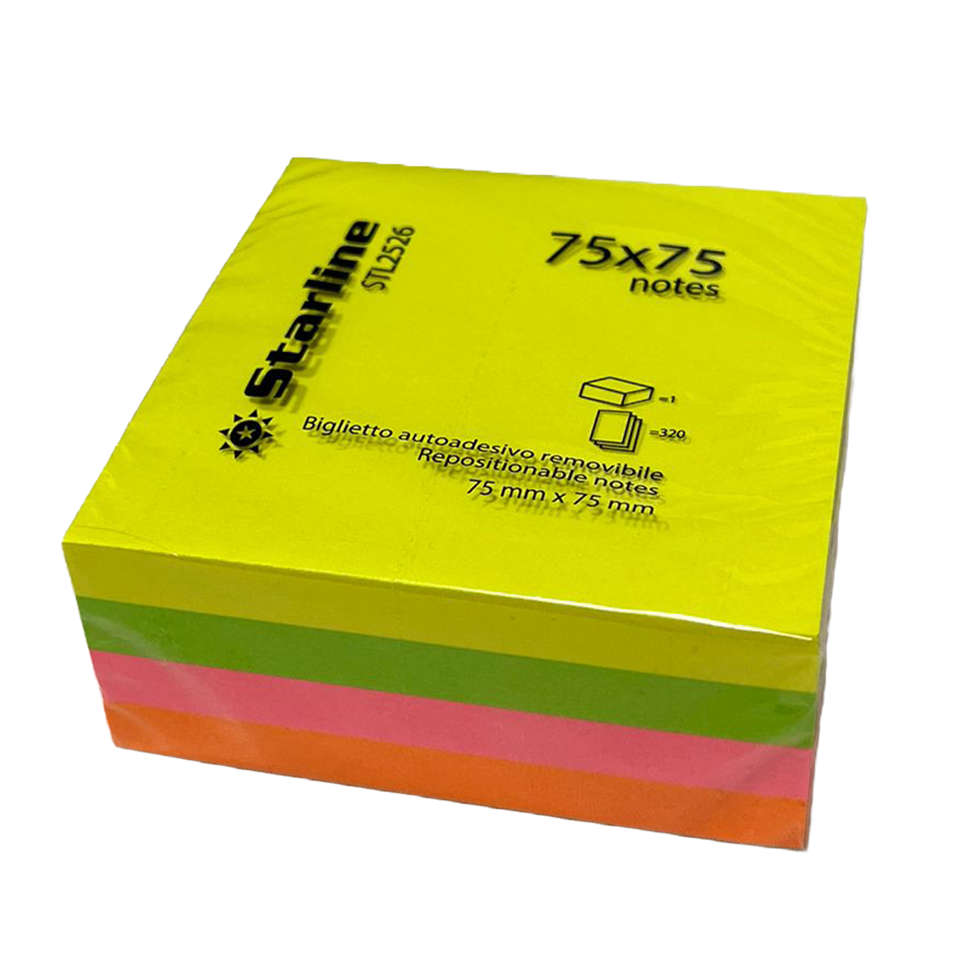 Biglietti adesivi Cubo - assortito neon - 75 …