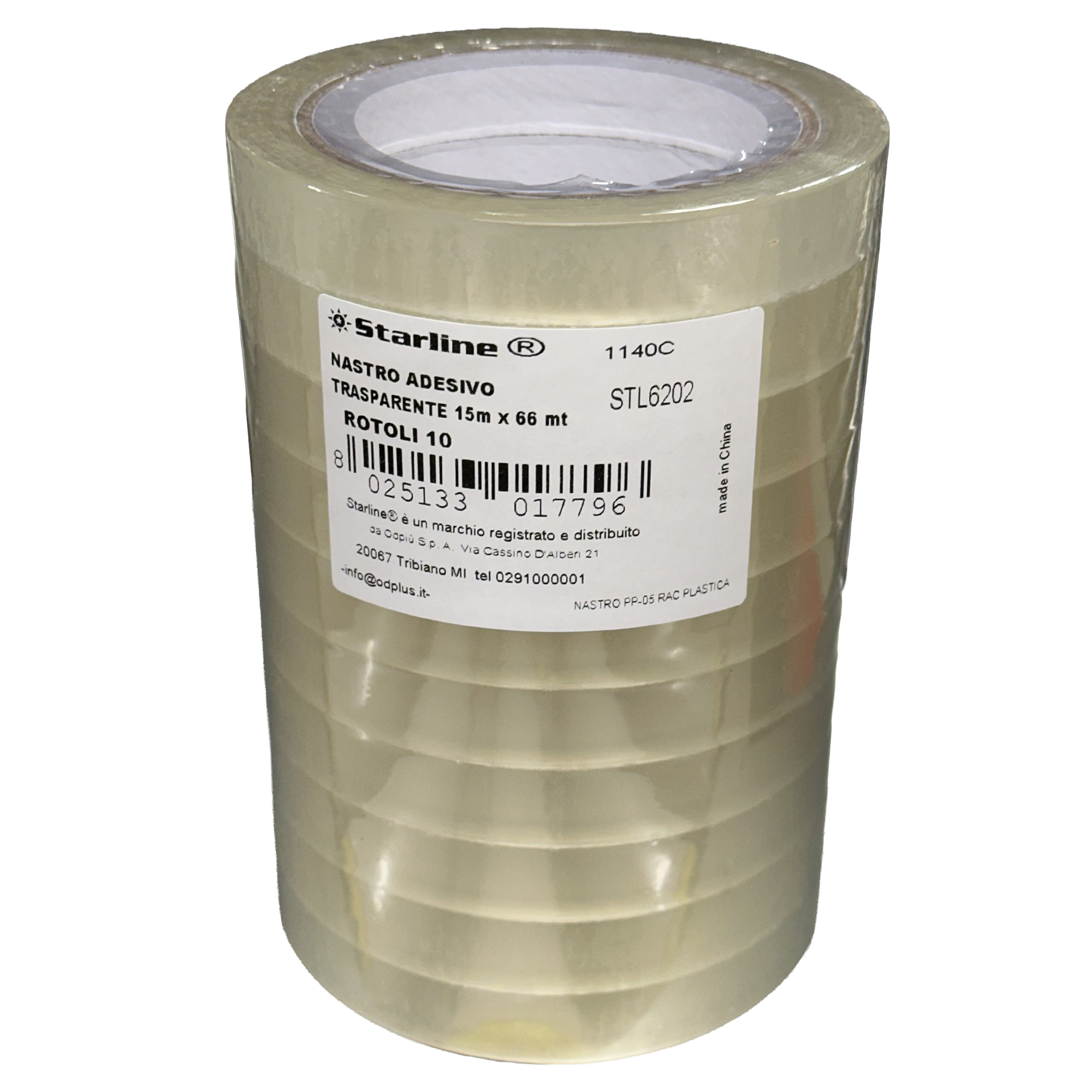 Nastro adesivo - 15 mm x 66 m - PP - trasparente - Starline - torre 10 rotoli