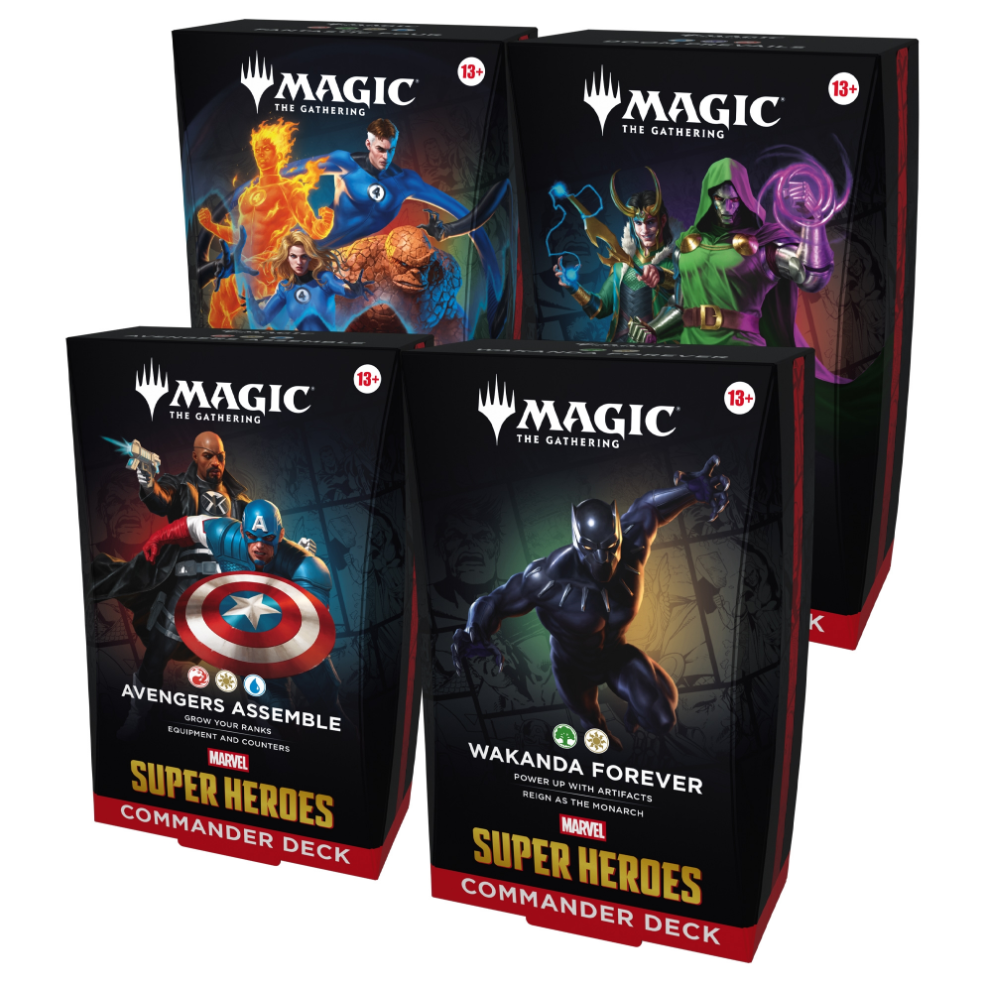 PREORDINE MAGIC THE GATHERING BOX COMMANDER DECK - MARVEL SUPER HEROES (4 MAZZI) - ENG 26/06/2026