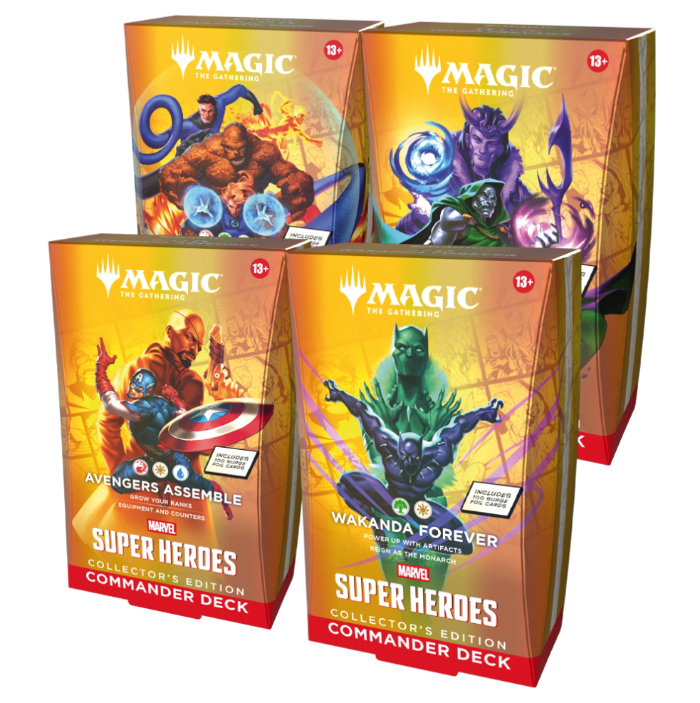 PREORDINE MAGIC THE GATHERING BOX COMMANDER DECK - MARVEL SUPER HEROES (4 MAZZI) - COLLECTOR'S EDITION - ENG 26/06/2026