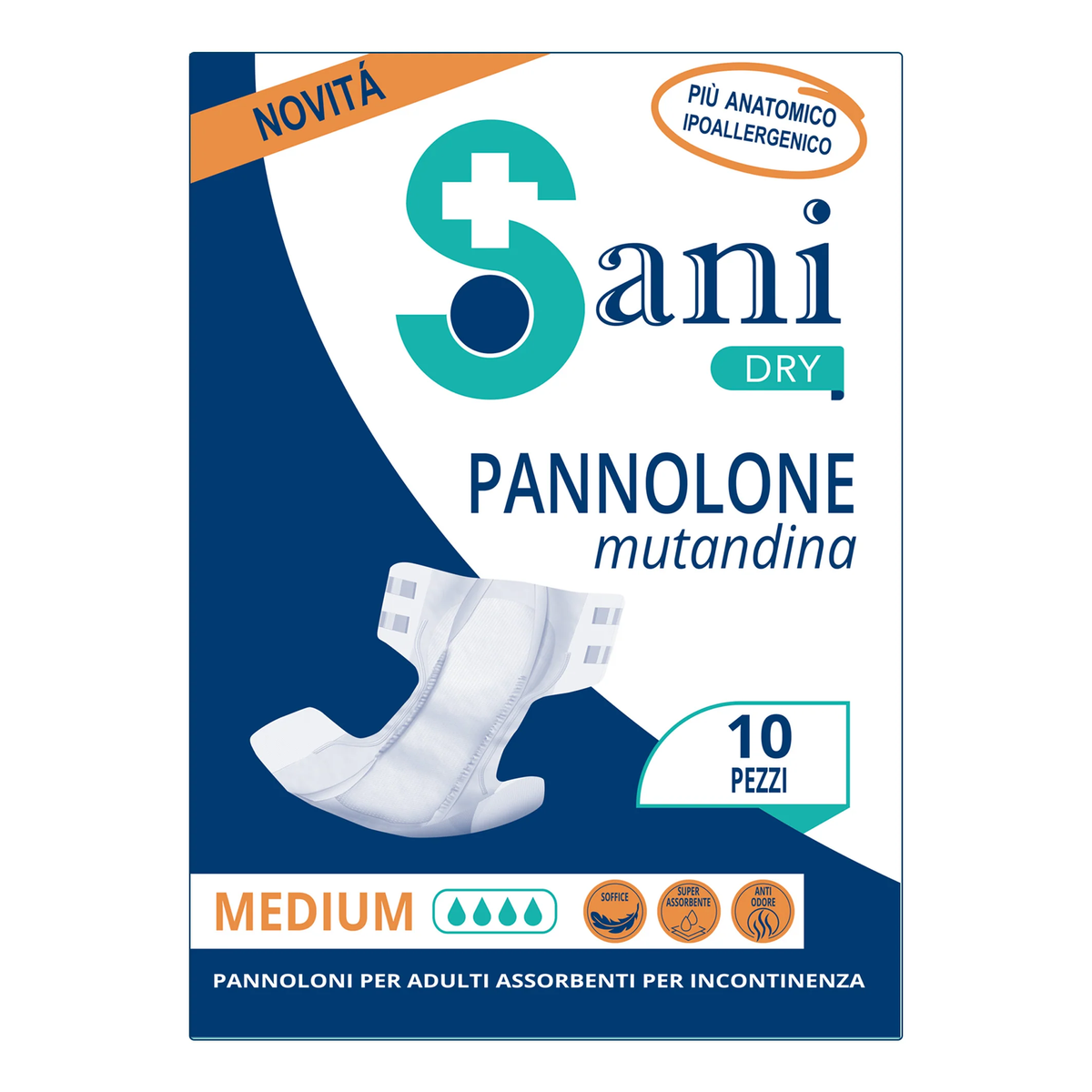 PREORDINE SANI DRY - PANNOLONE MUTANDINA PER INCONTINENZA PER ADULTI - TAGLIA M. - 10PZ