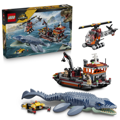 PREORDINE LEGO JURASSIC WORLD - Attacco della barca dinosauro Mosasaurus 77983 *AGOSTO