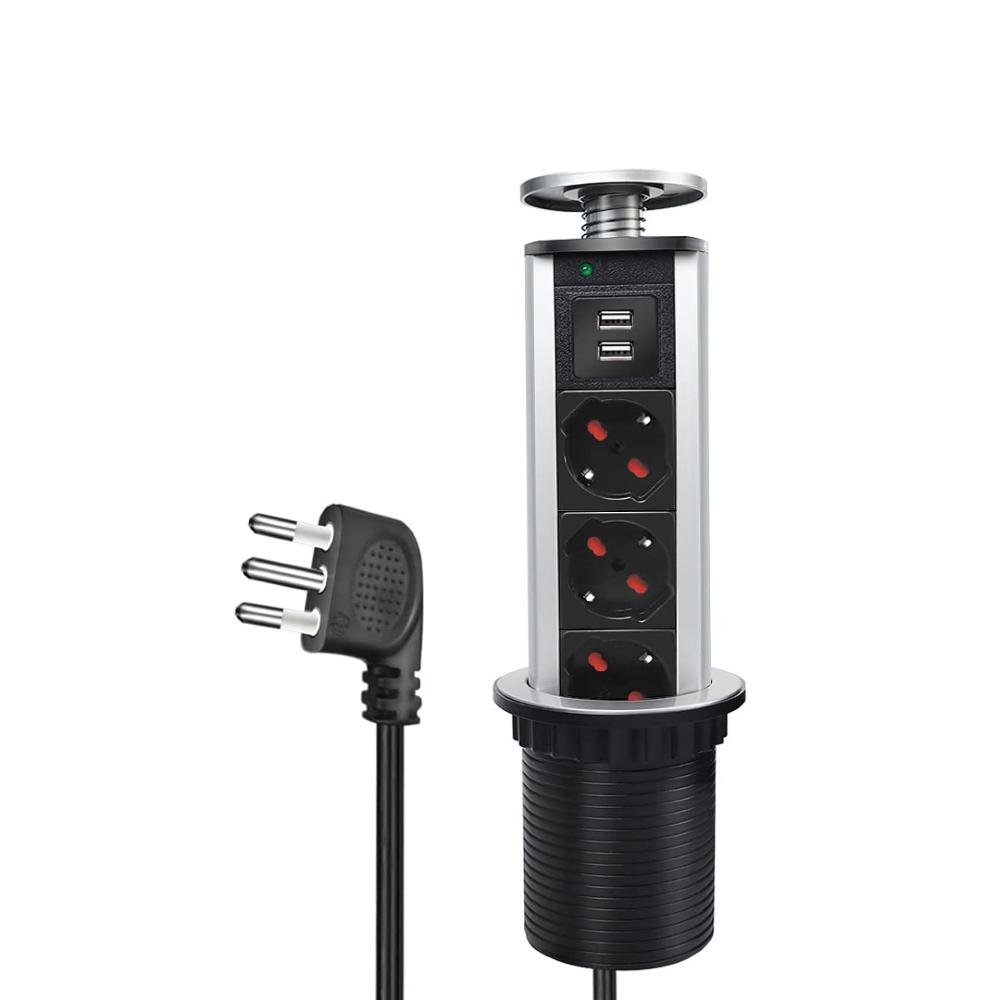 EXTRASTAR MULTIPRESA DA SCRIVANIA 3 POSIZIONE BIPASSO 2 USB 2.1A