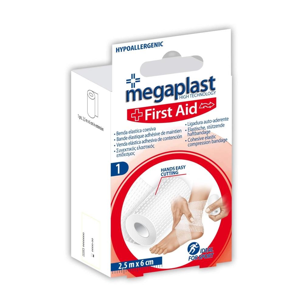 MEGAPLAST FIRST AID ML 1BENDA ELASTICA COESIVA 2.5MX6CM …