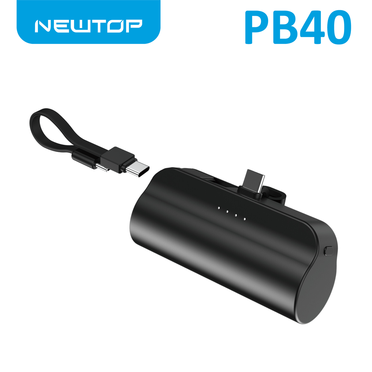 NEWTOP PB40 MINI POWER BANK 5000MAH CON CAVO TYPE-C NERO