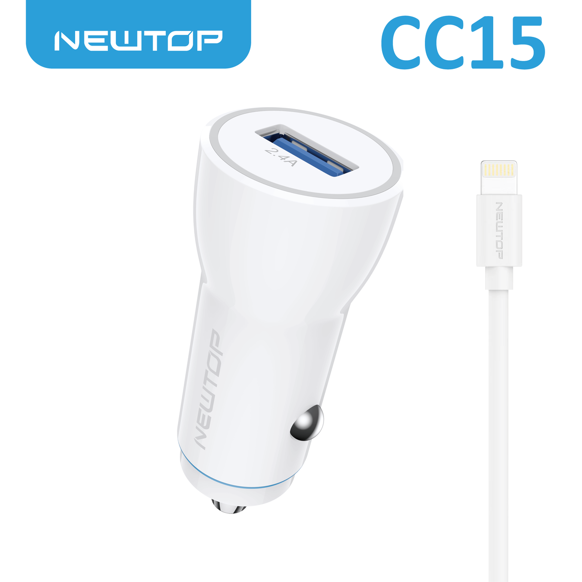 NEWTOP CC15 CARICATORE DA MACCHINA 1USB 2.4A CON …