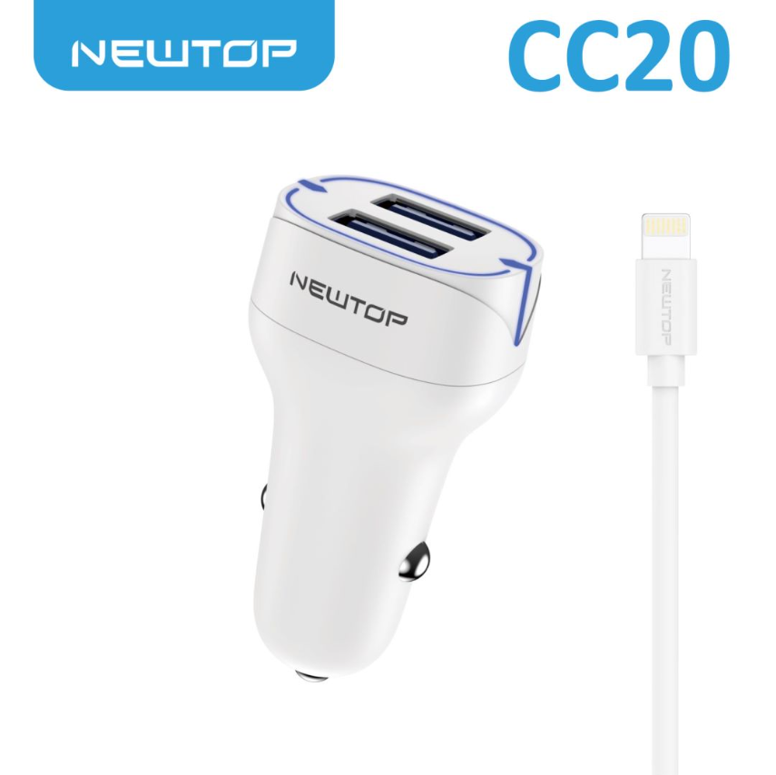 NEWTOP CC20 CARICATORE DA MACCHINA 2USB QC3.0 18W …