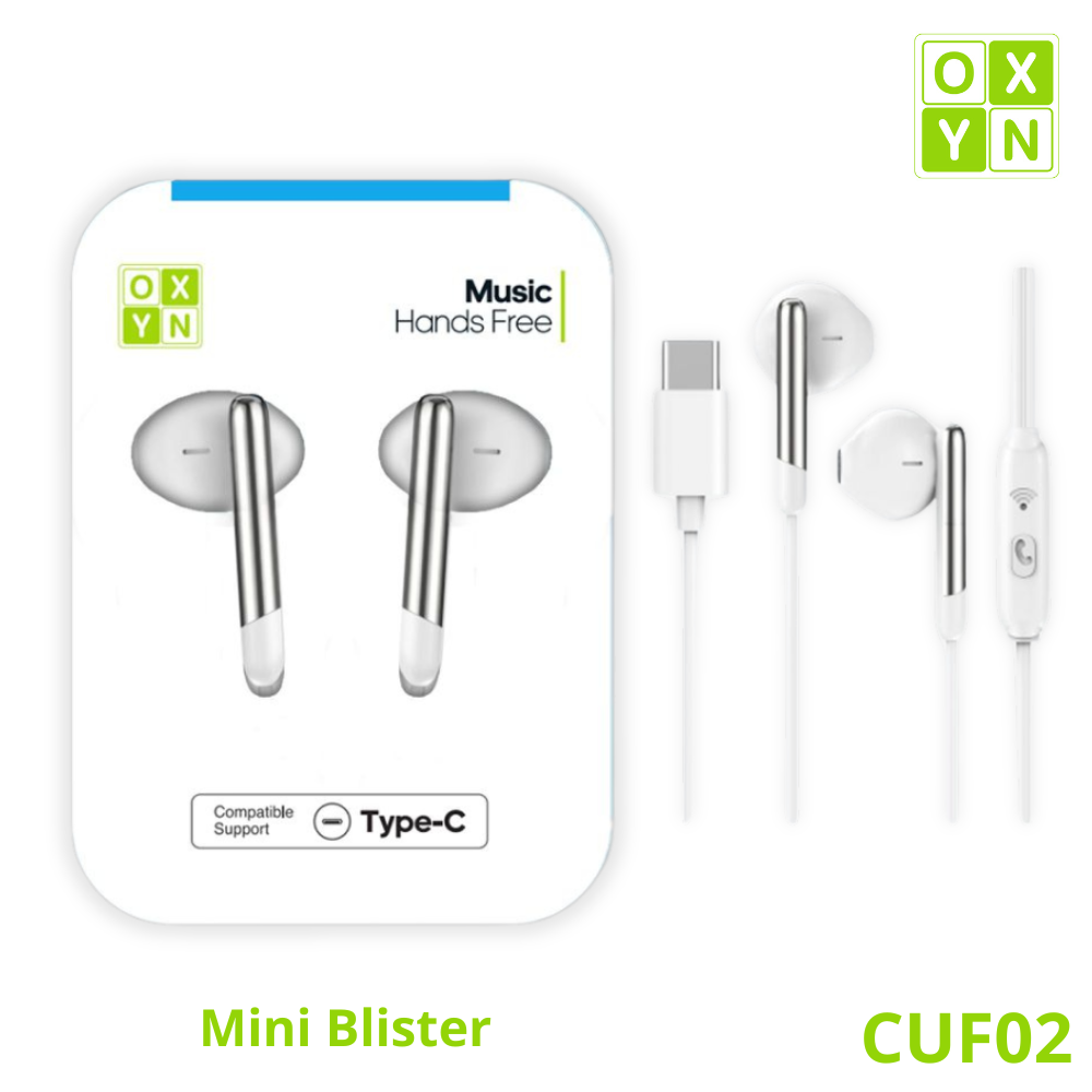 OXYN CUF02 MINI BLISTER AURICOLARI UNIVERSALE TYPE-C