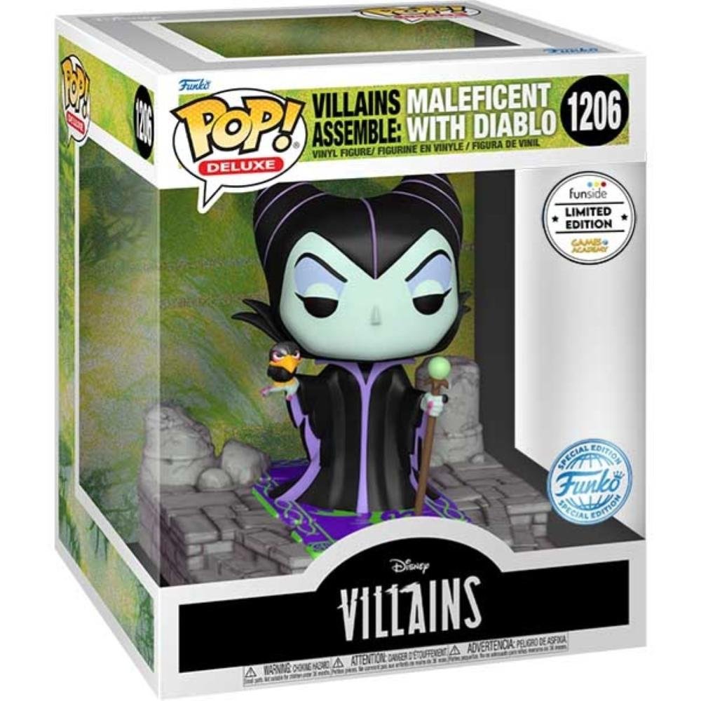 FUNKO POP DELUXE DISNEY: VILLAINS - VINYL FIGURE 1206 MALEFICENT W/DIABLO (ASSEMBLE) GA EXCL*