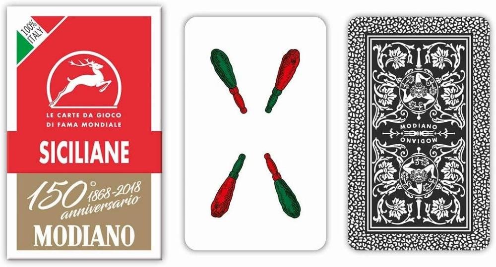 MODIANO CARTA DA GIOCO SICILIANE ROSSO 150 ART.300083