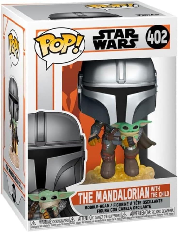 FUNKO POP STAR WARS:THE MANDALORIAN - VINYL FIGURE 402 MANDO FLYING W/ JET PACK 9CM