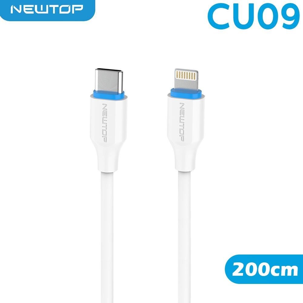 NEWTOP CU09 BLULINE CAVO 200CM TYPE-C/LIGHTNING PD MAX 2.2A