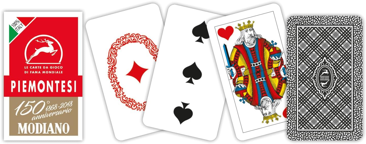 MODIANO CARTA DA GIOCO PIEMONTESI 150 ROSSO ART.300109