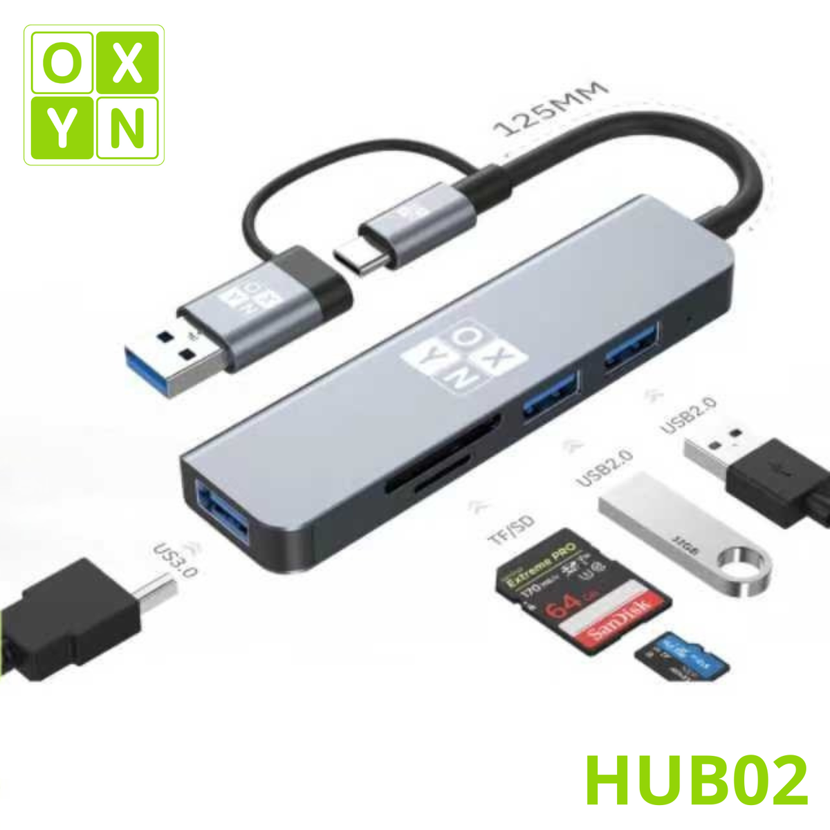 OXYN HUB02 USB 3.2/C 5 IN 1 - BYL2103TU