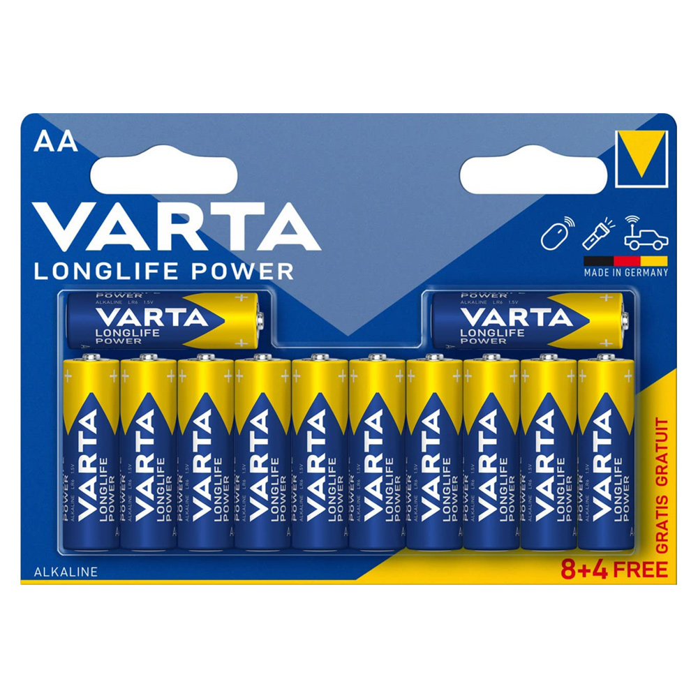 VARTA PILA LONGLIFE POWER STILO AA ALKALINE PACK12 (8+4)