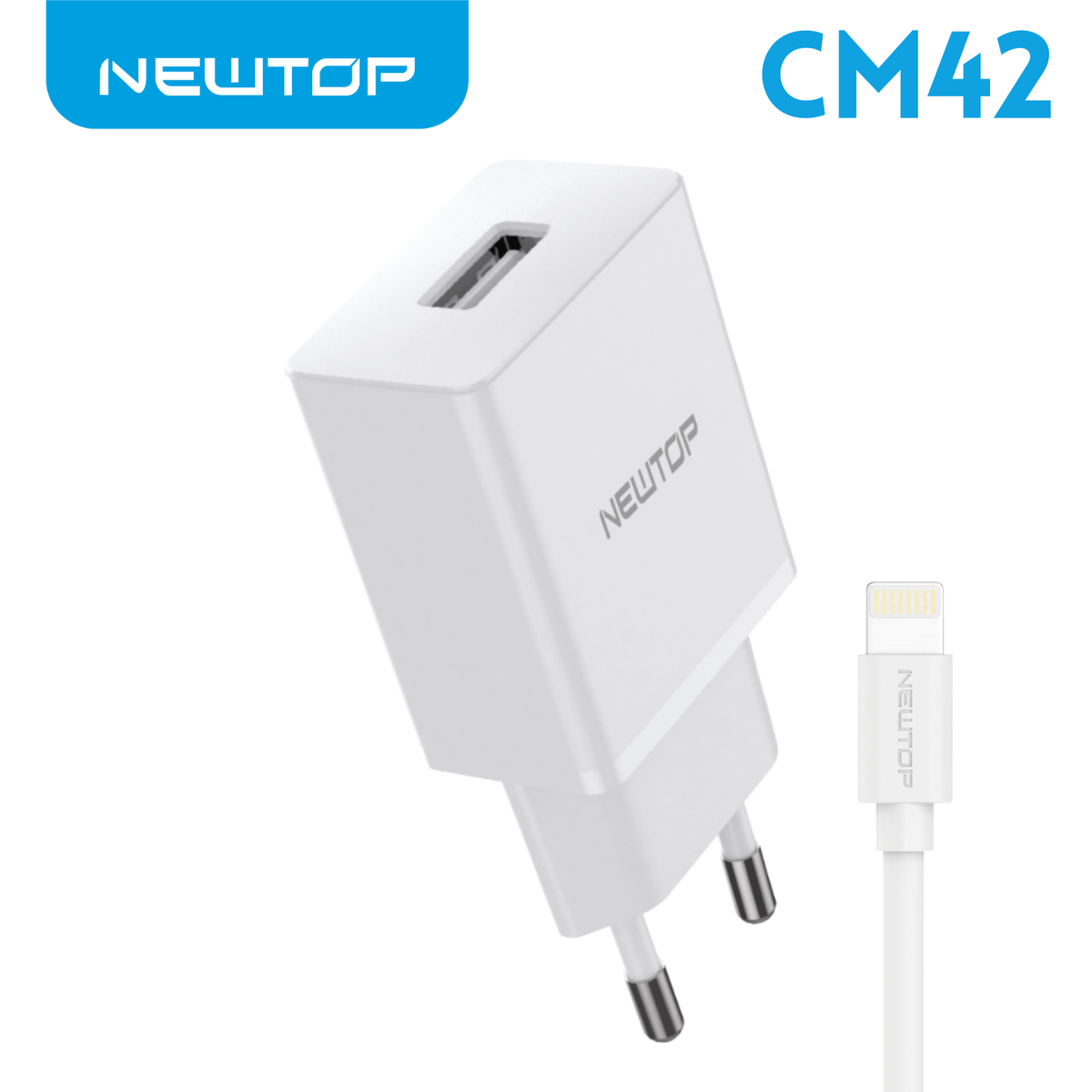NEWTOP CM65 CARICATORE DA MURO 1USB 5V 2.4A CON CAVO LIGHTNING