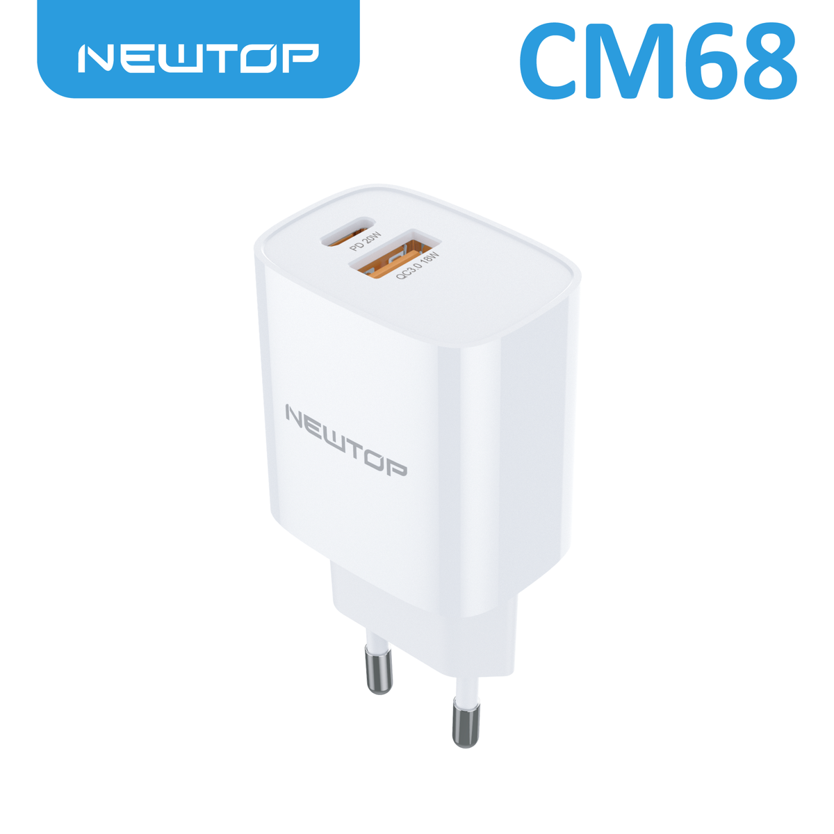 NEWTOP CM68 CARICATORE DA MURO QC3.0 + PD 30W