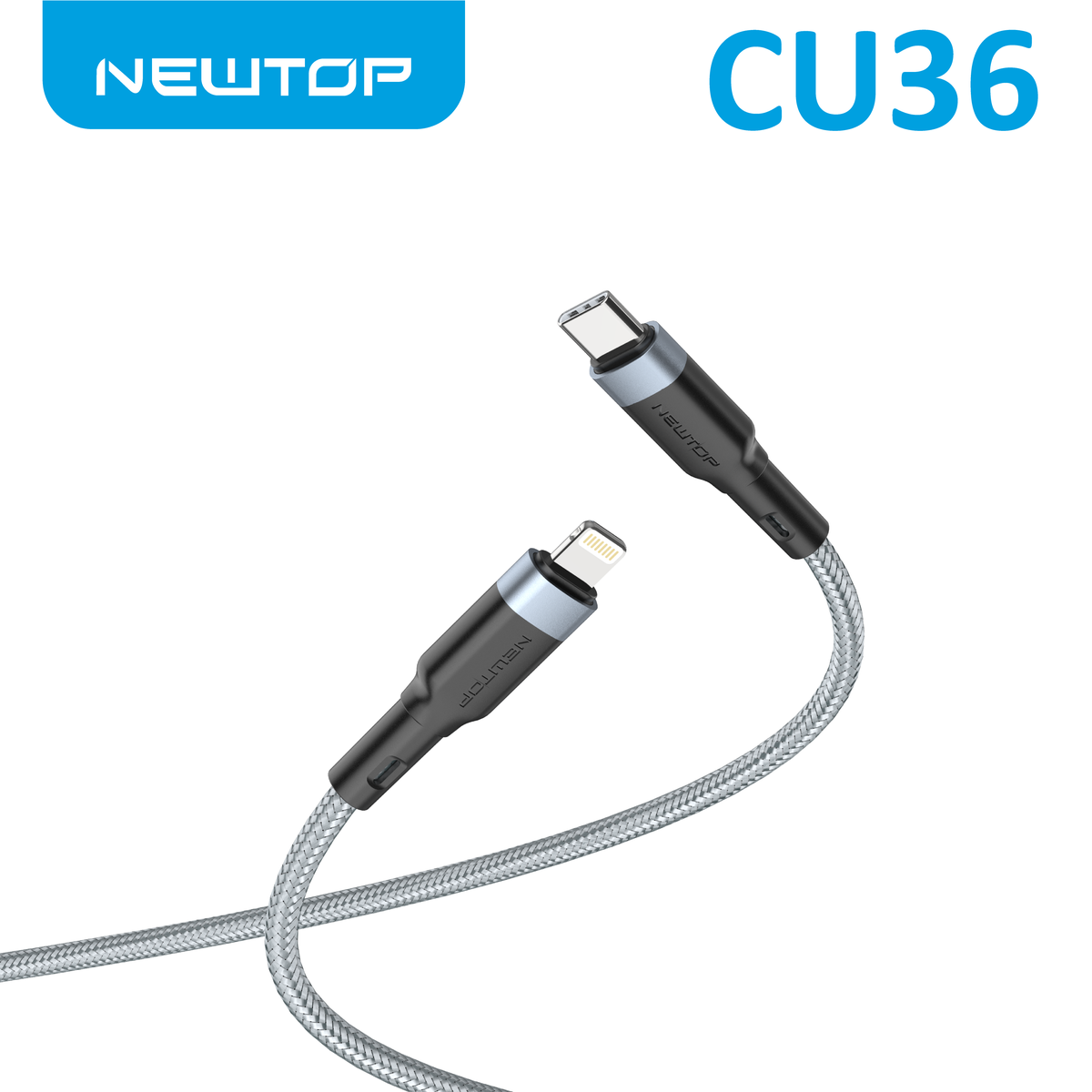 NEWTOP CU36 NYLON CAVO TYPE-C/LIGHTNING 100CM