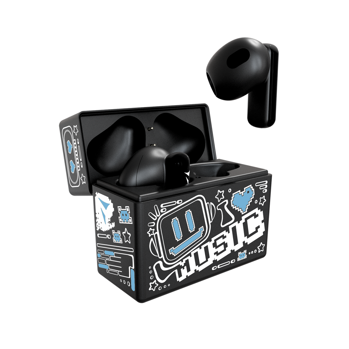 TECHMADE EARBUDS CON PATTERN BLU TM-XM