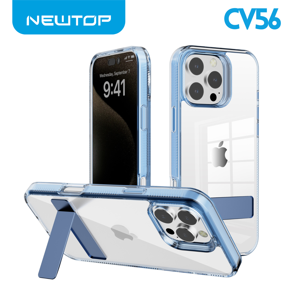 NEWTOP CV56 COVER CRISTALLO CON SUPPORTO PER APPLE IPHONE 17 PRO