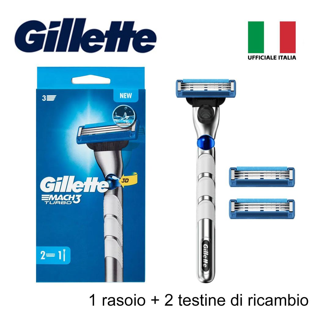 GILLETTE MACH3 TURBO 1RASOIO+2RICARICA BL1 1PZ=(1PZ)