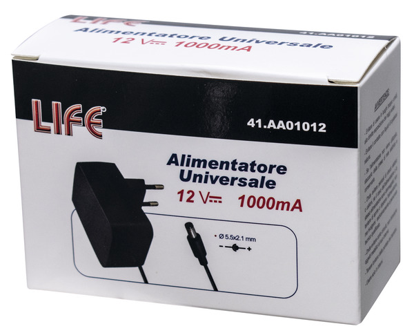 LIFE ALIMENTATORE UNIVERSALE 12V 1000MA