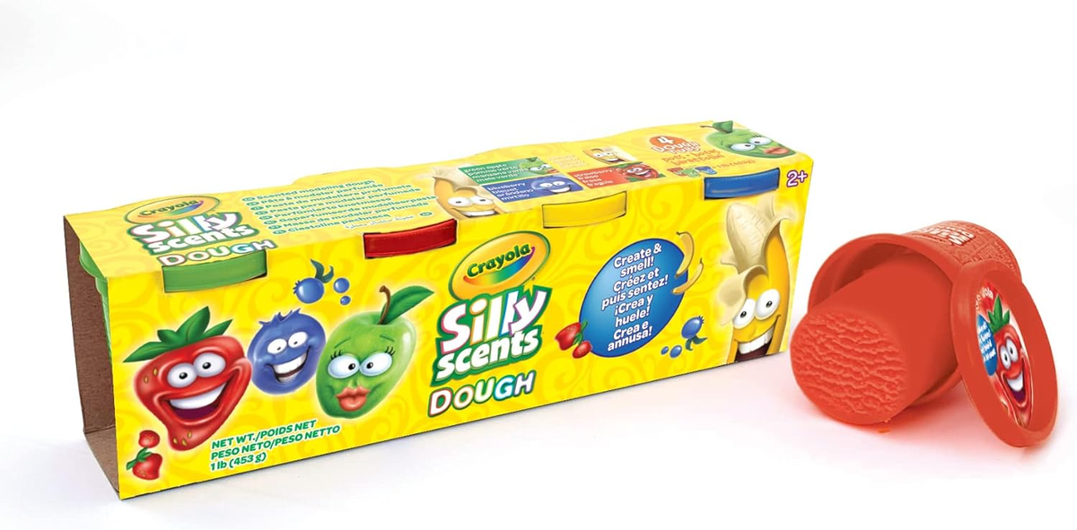 CRAYOLA - Silly Scent Dough - Pasta da Modellare Profumata 4 Barattolini (113gr) - A1-2150